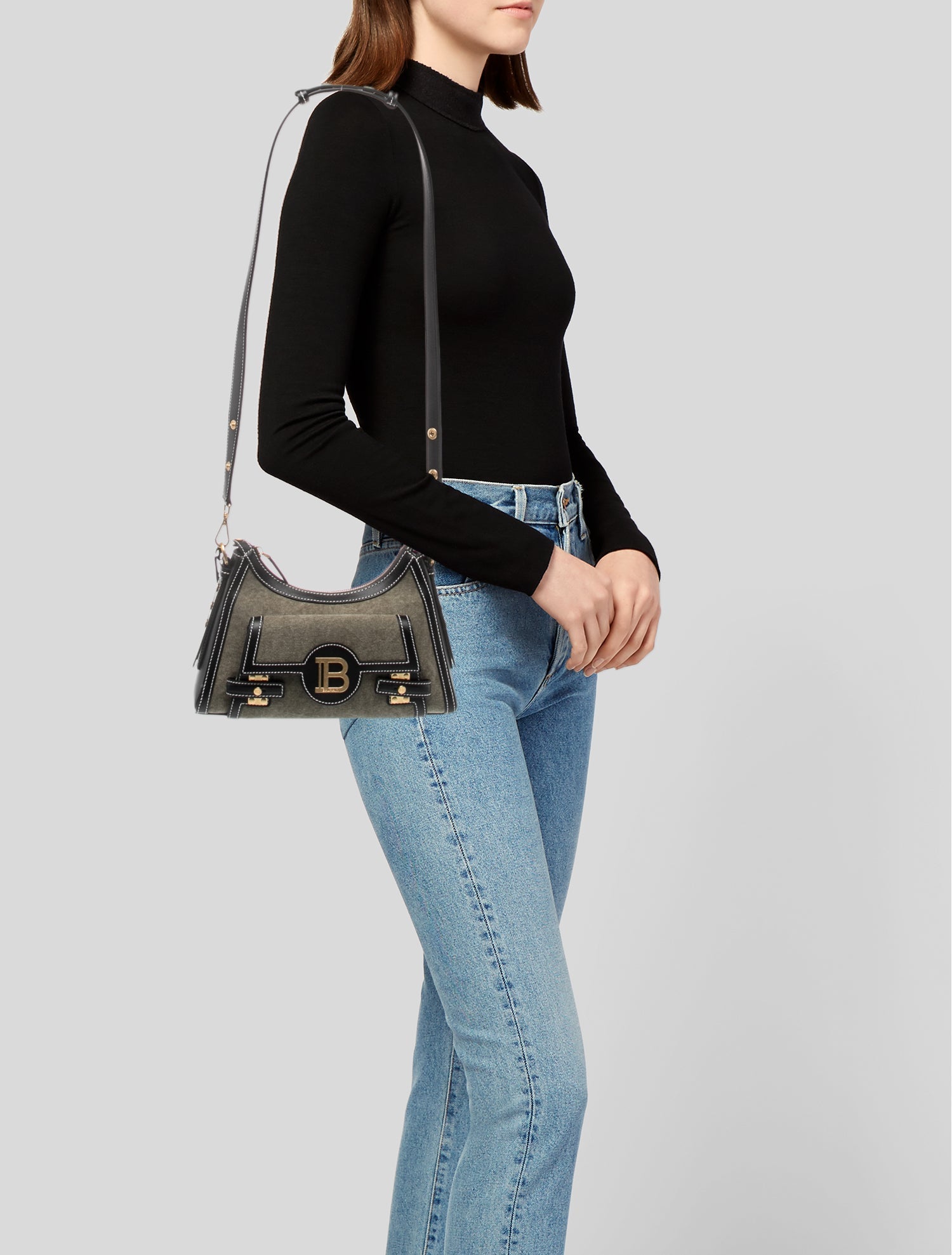 Balmain Canvas Shoulder Bag