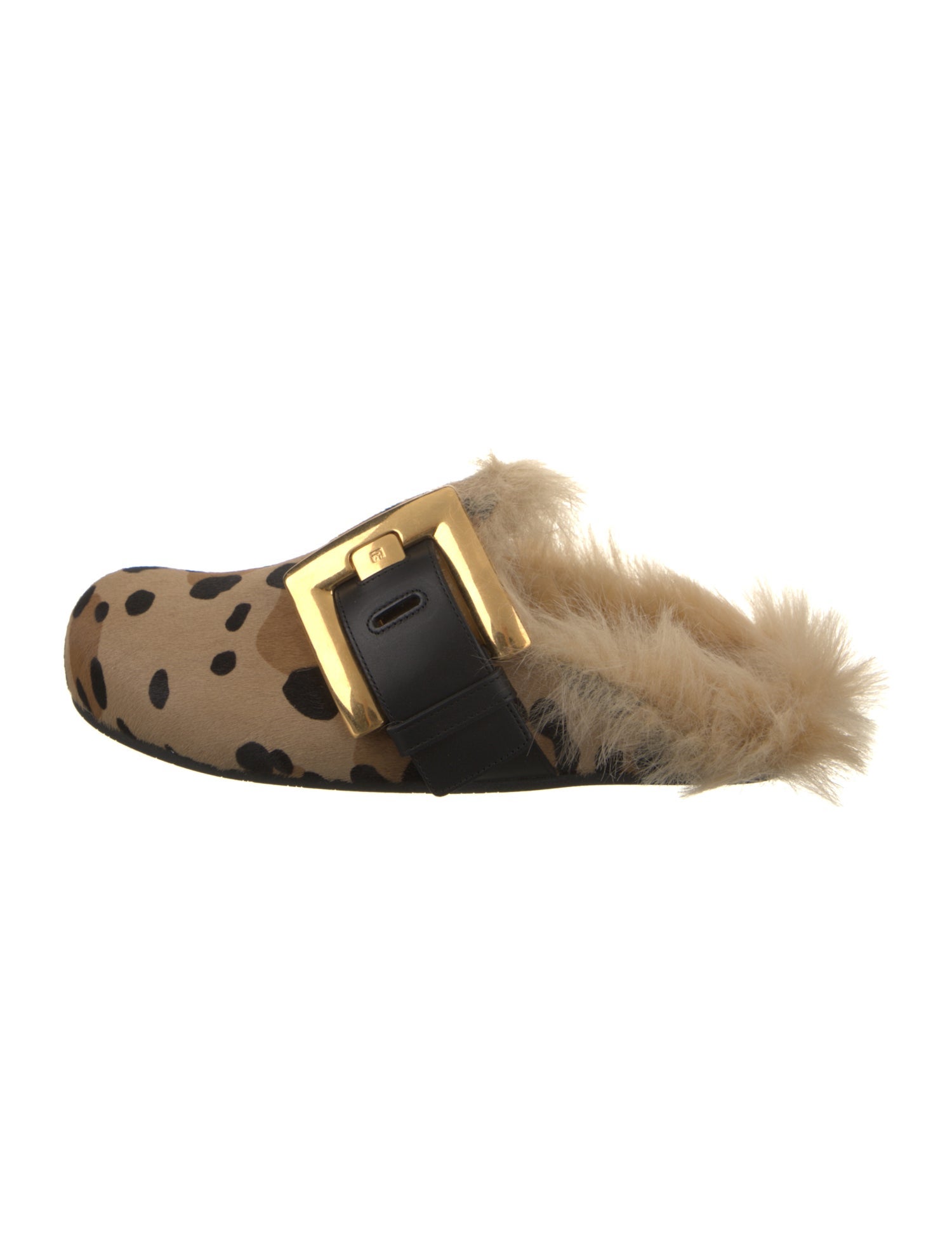 Balmain Ponyhair Animal Print Mules