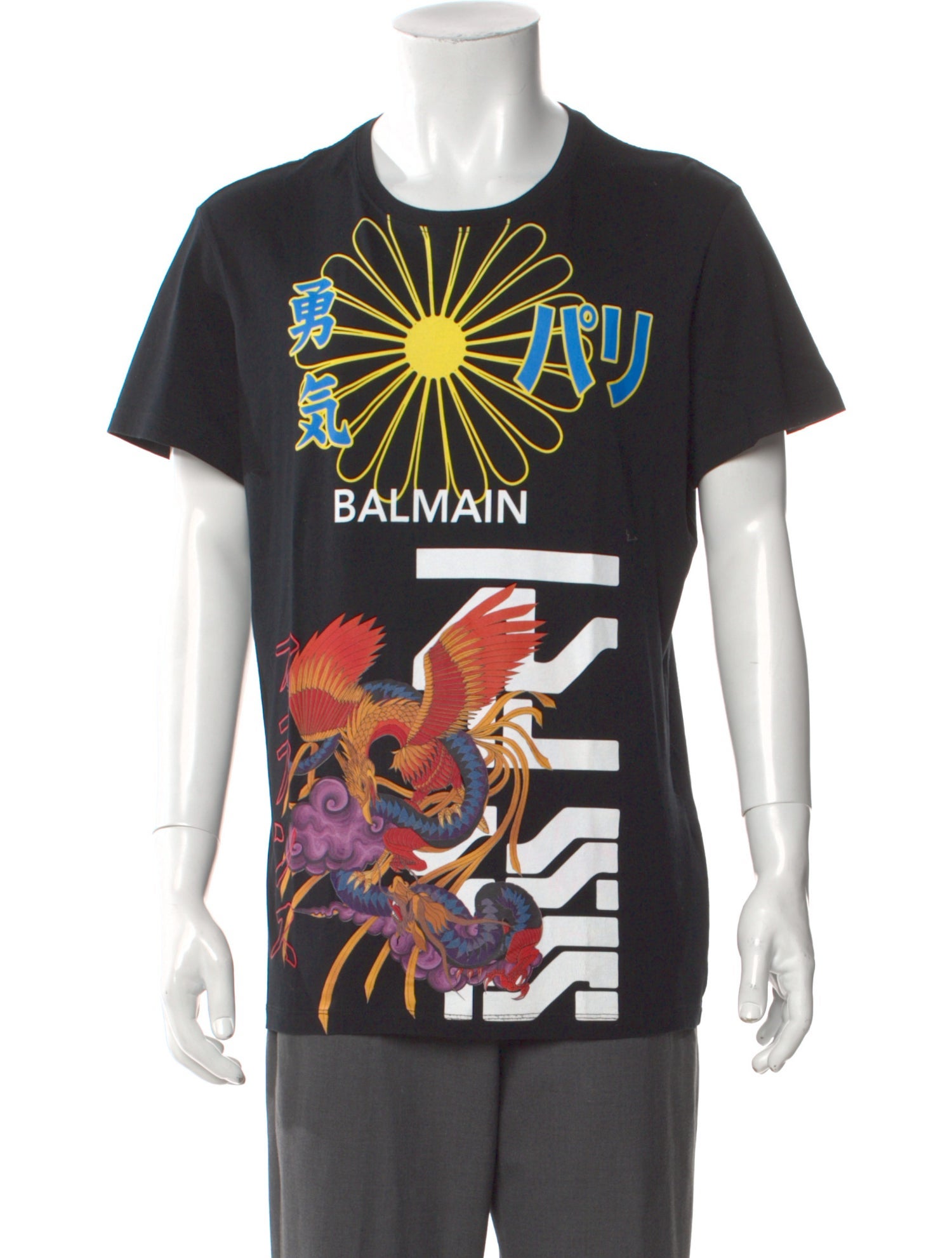 Balmain Graphic Print Crew Neck T-Shirt
