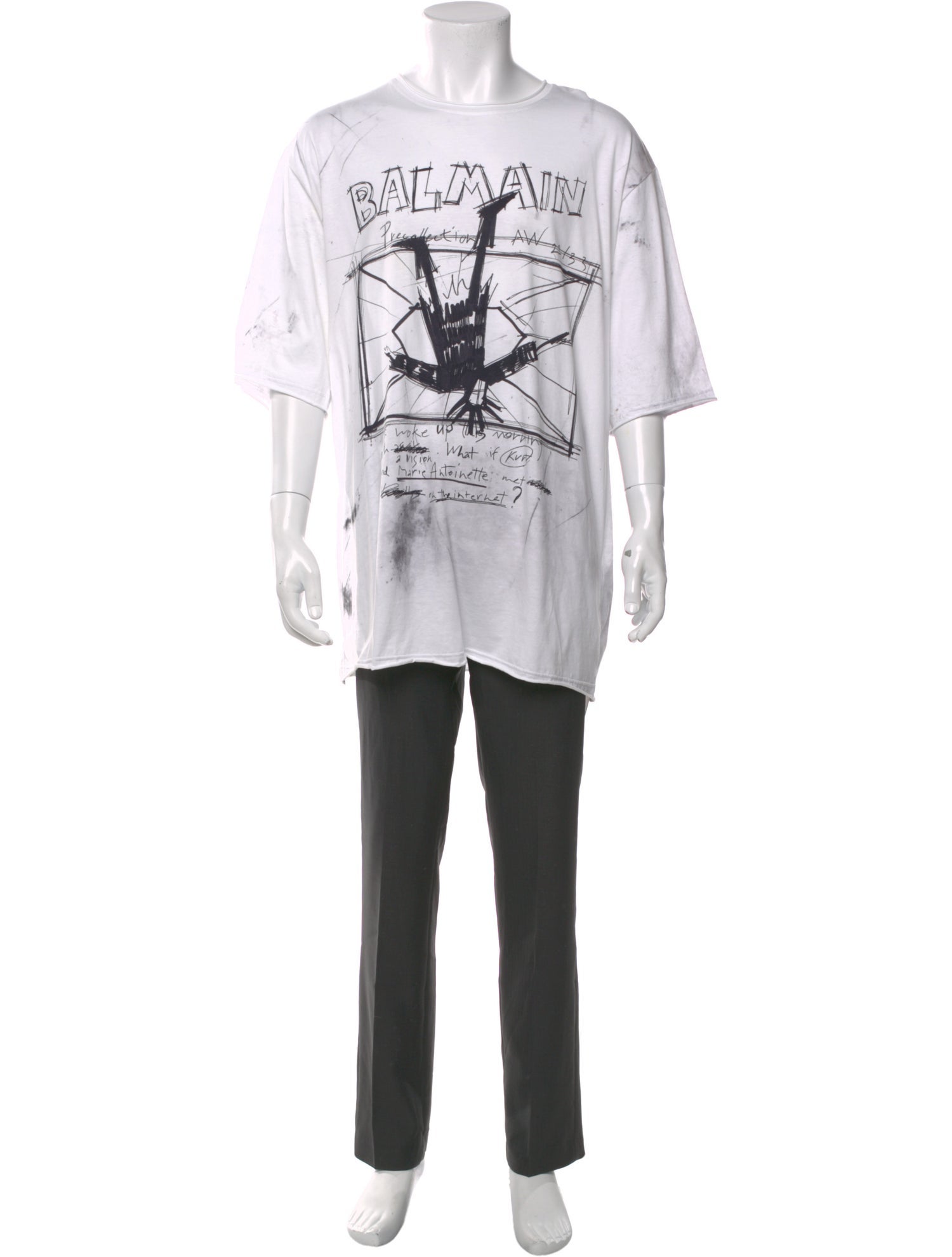 Balmain Graphic Print Crew Neck T-Shirt