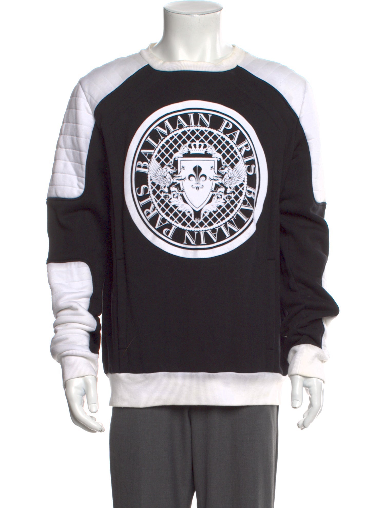 Balmain Graphic Print Crew Neck Pullover