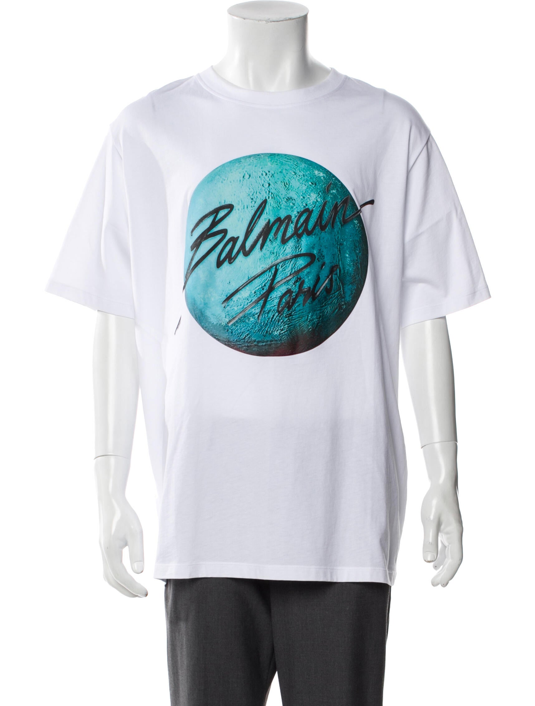 Balmain Graphic Print Crew Neck T-Shirt w/ Tags