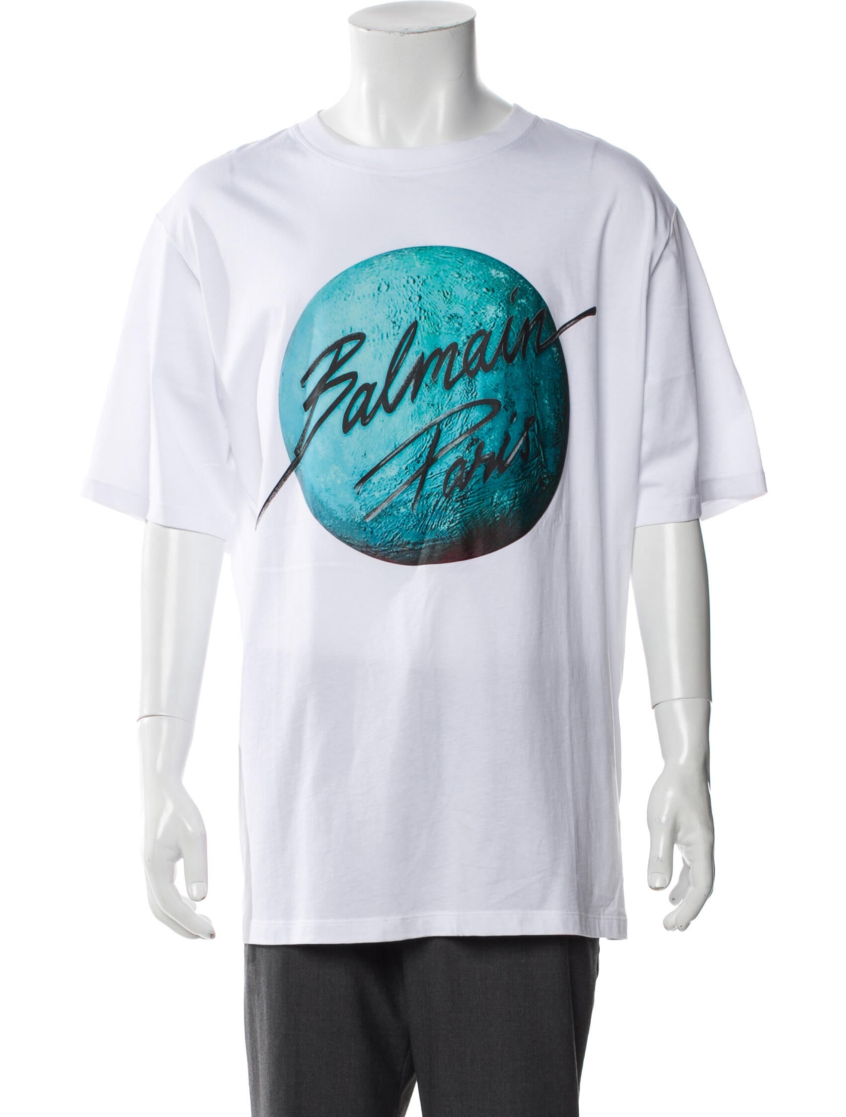 Balmain Graphic Print Crew Neck T-Shirt w/ Tags