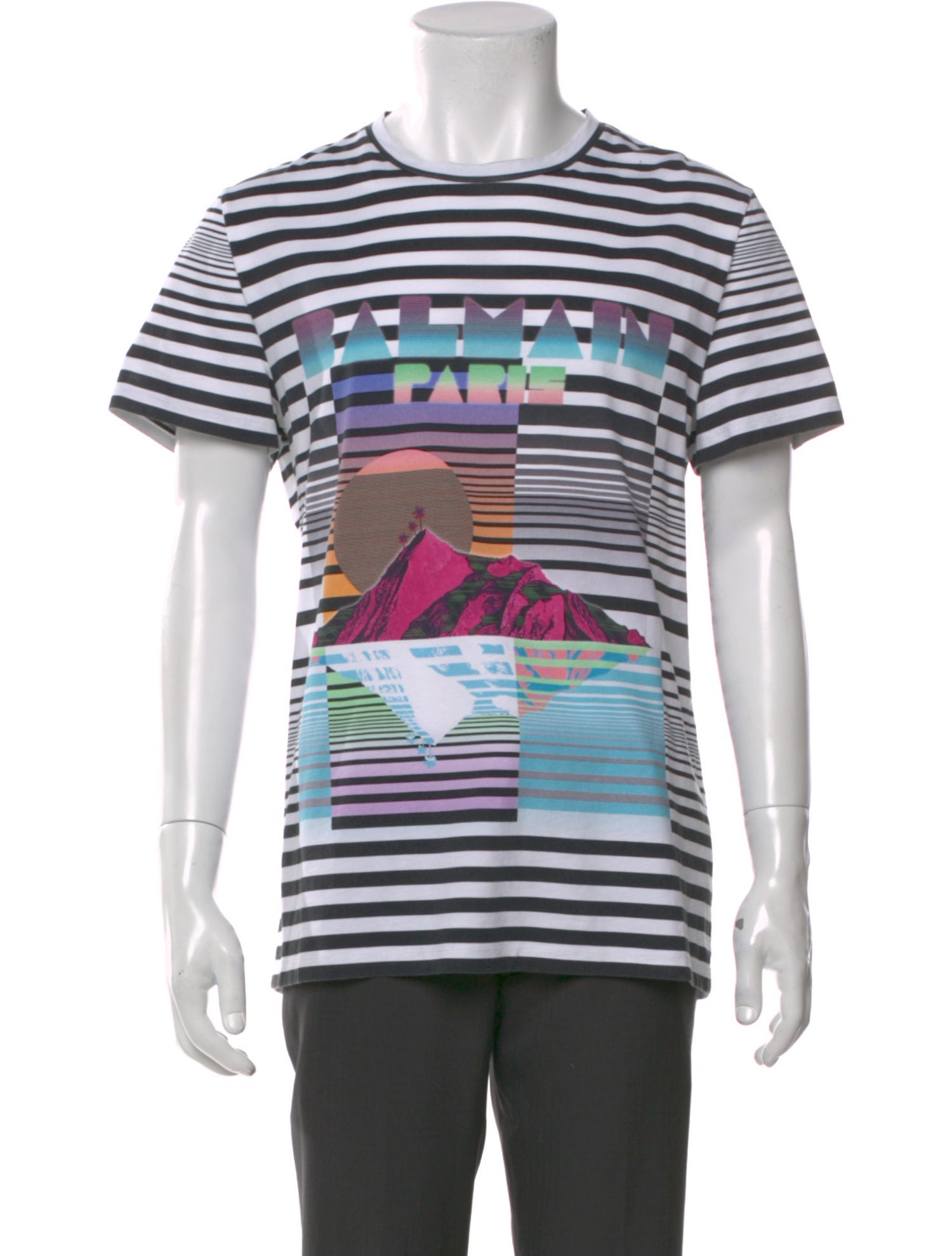 Balmain Striped Short Sleeve Shirt