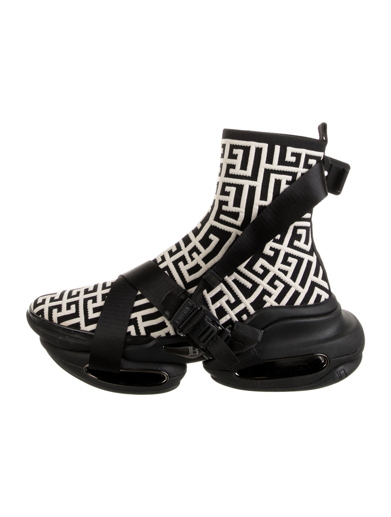 Balmain Monogram Pattern Sock Sneakers