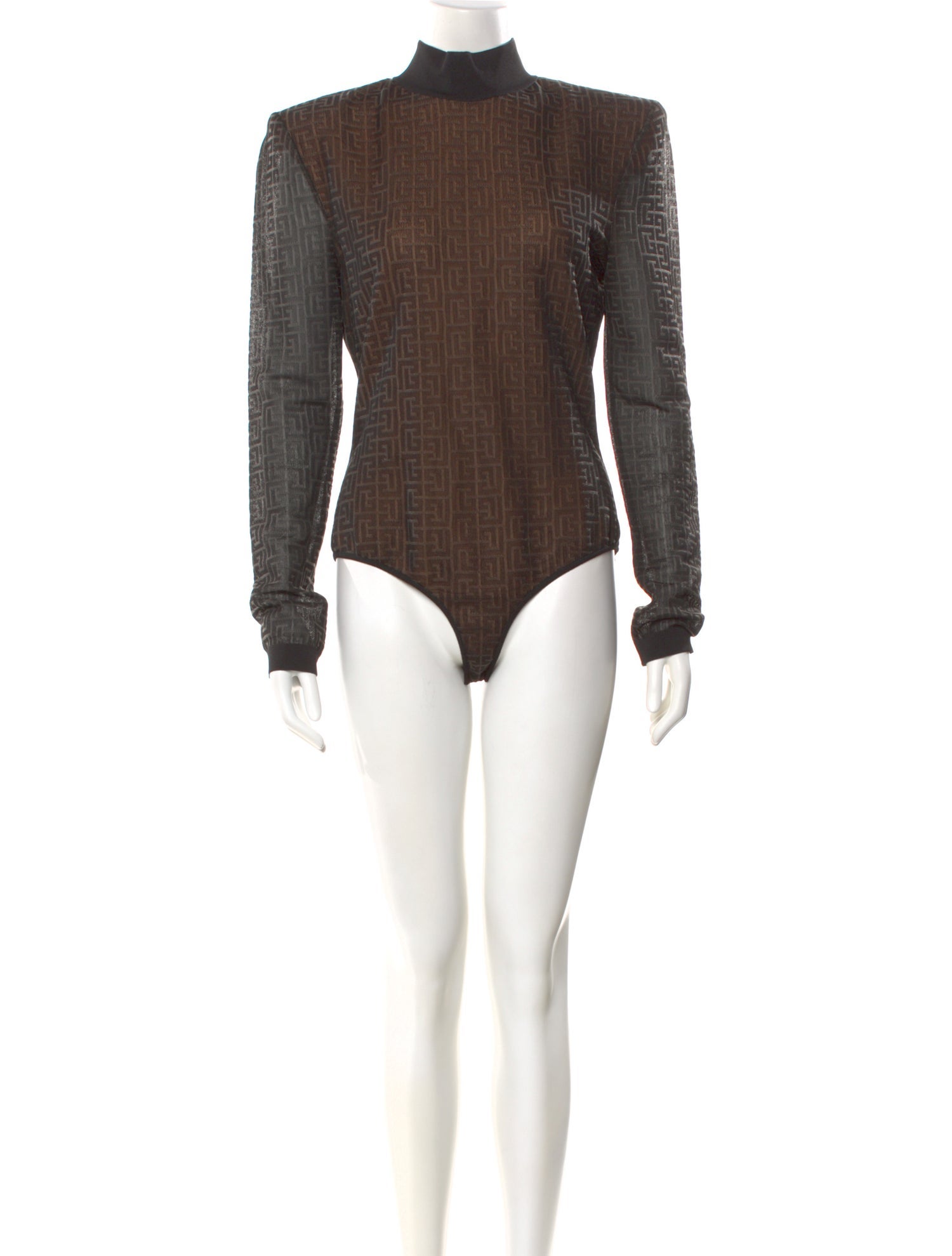 Balmain Graphic Print Long Sleeve Top