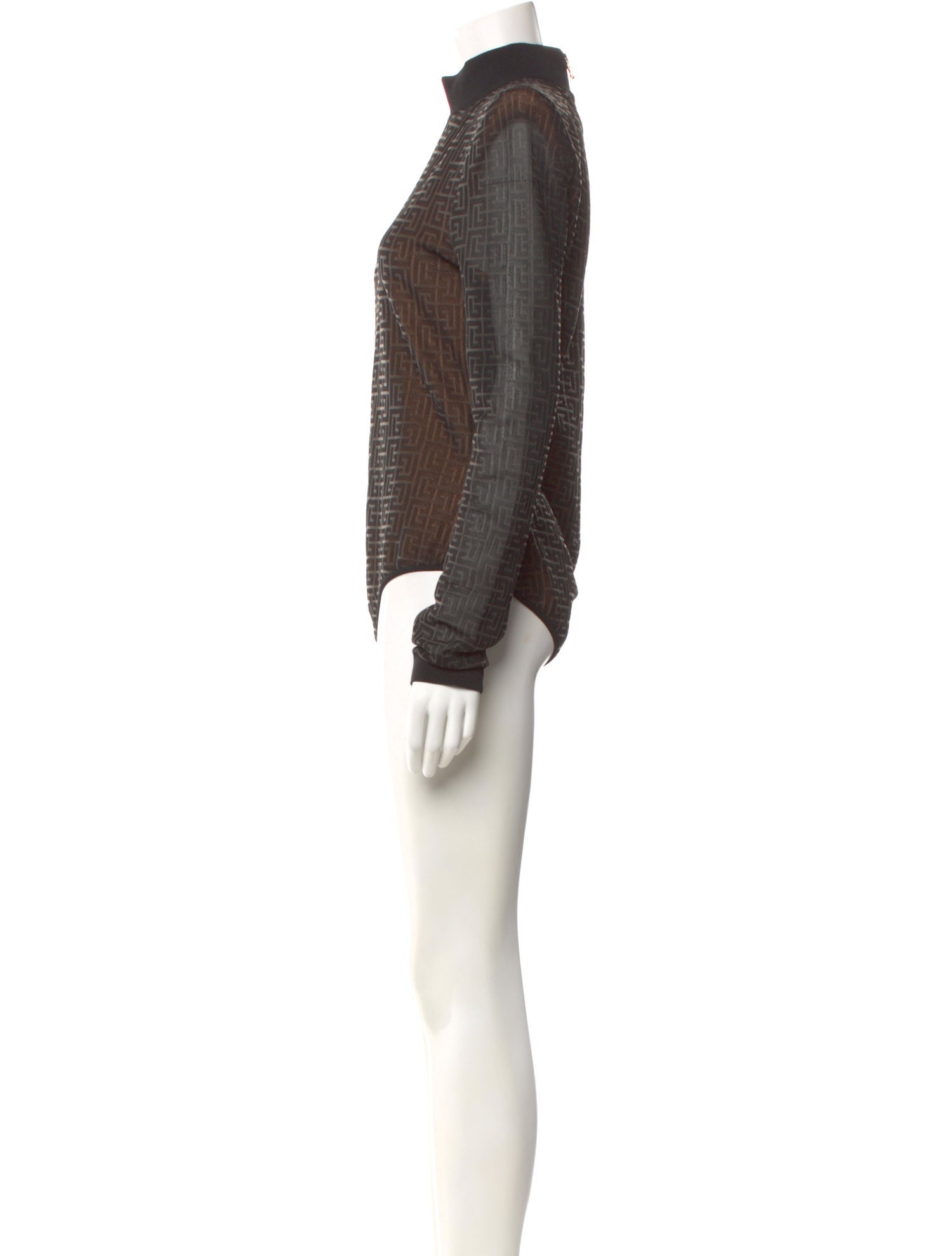 Balmain Graphic Print Long Sleeve Top