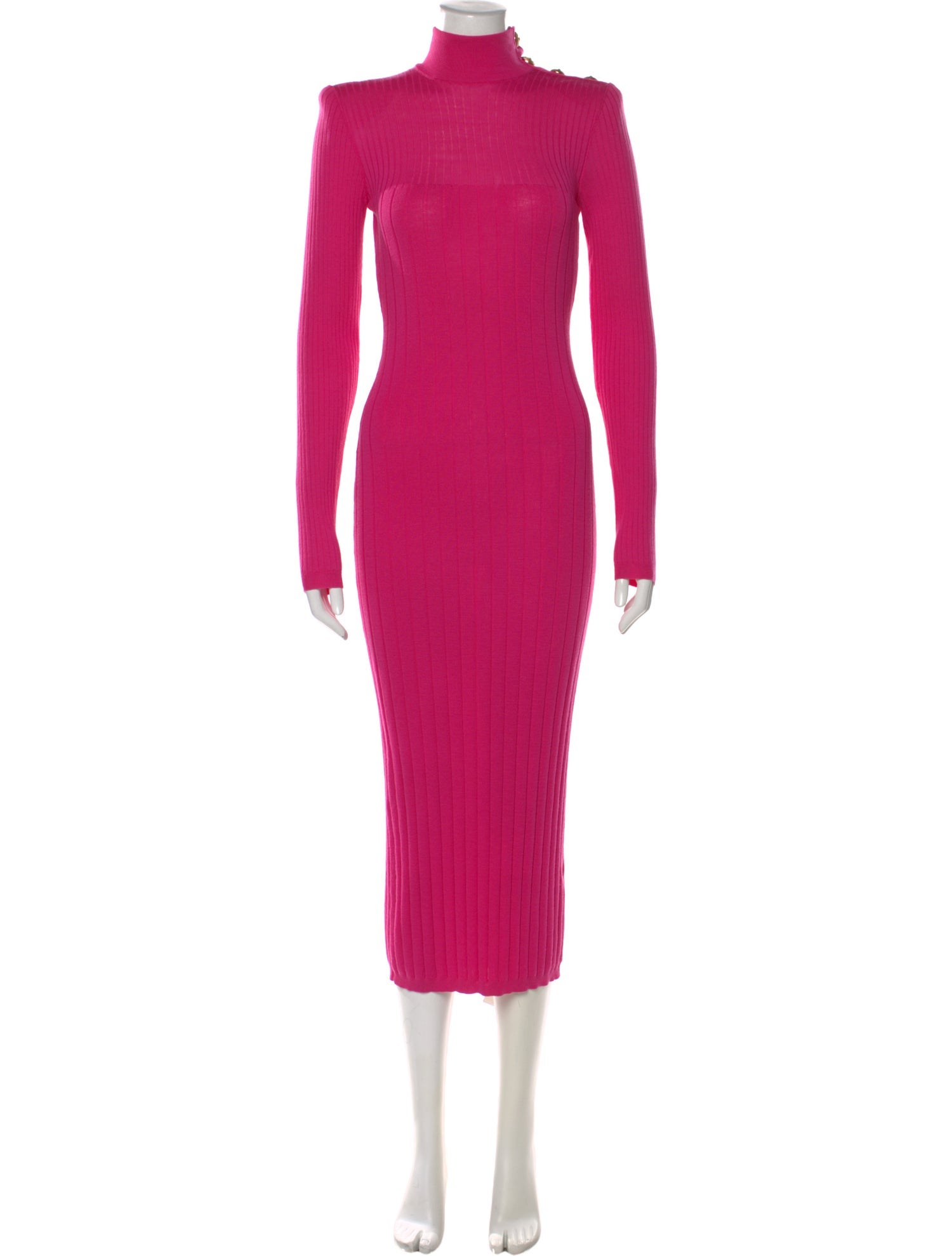 Balmain Virgin Wool Long Dress