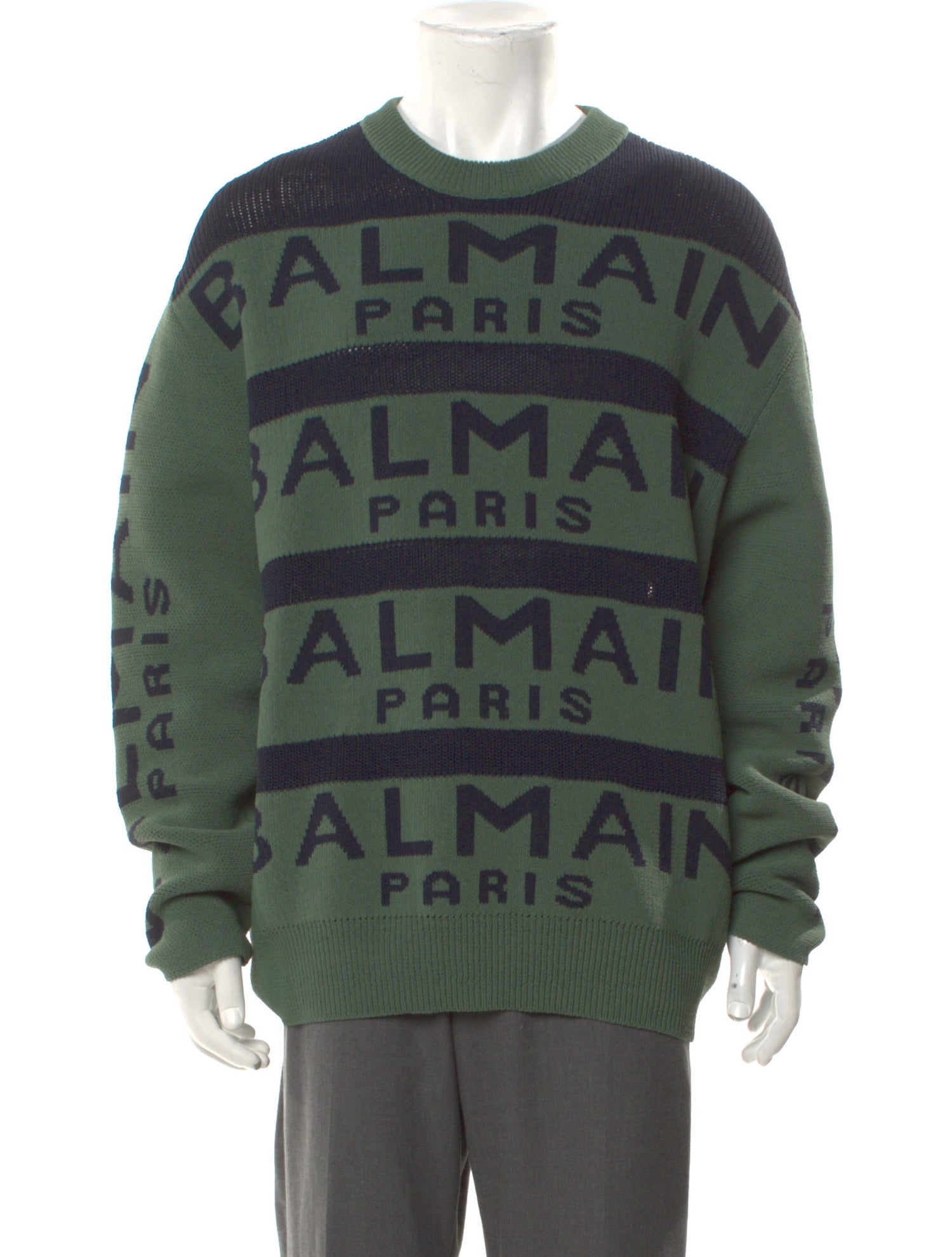 Balmain Virgin Wool Printed Pullover