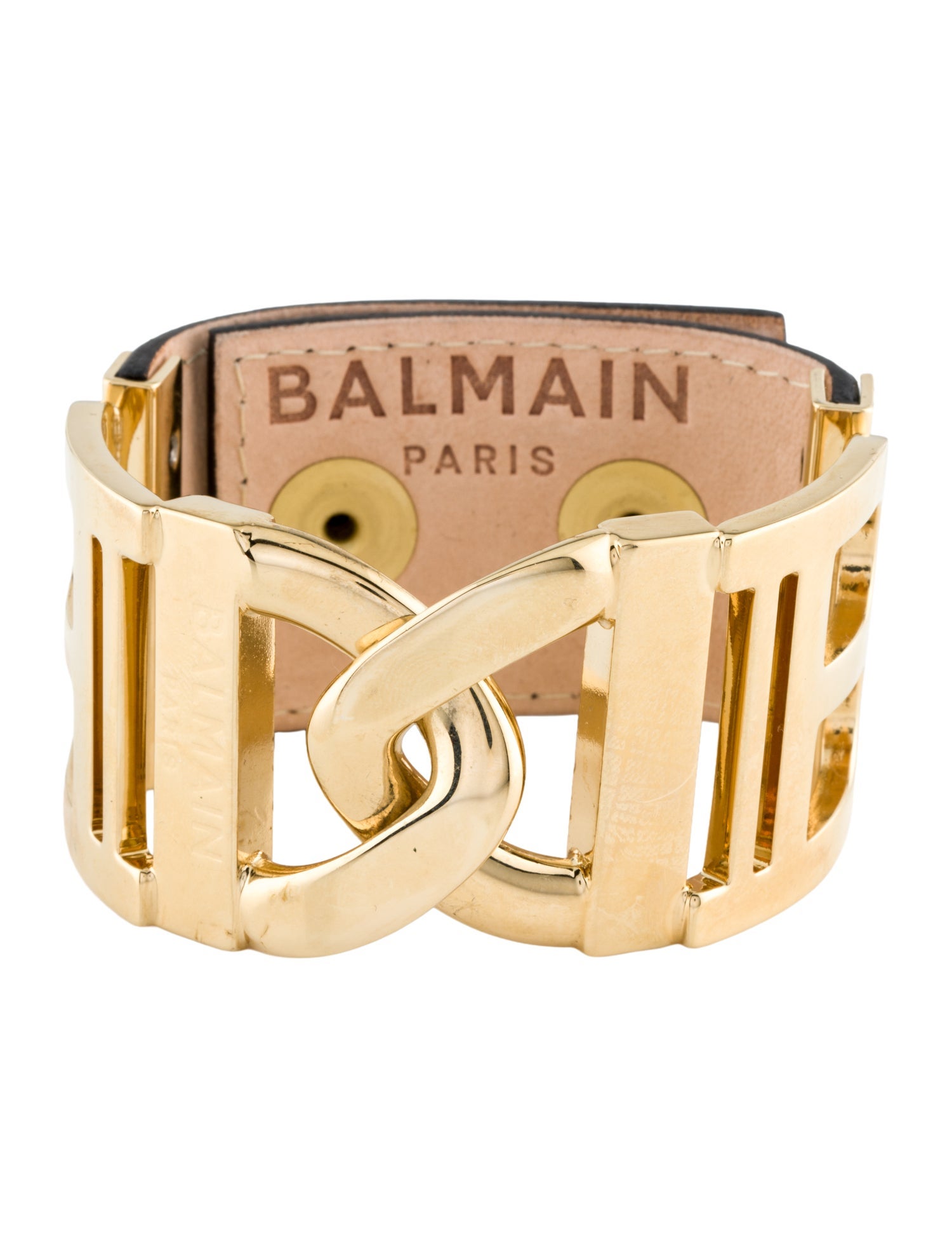 Balmain Logo & Leather Wrap Bracelet
