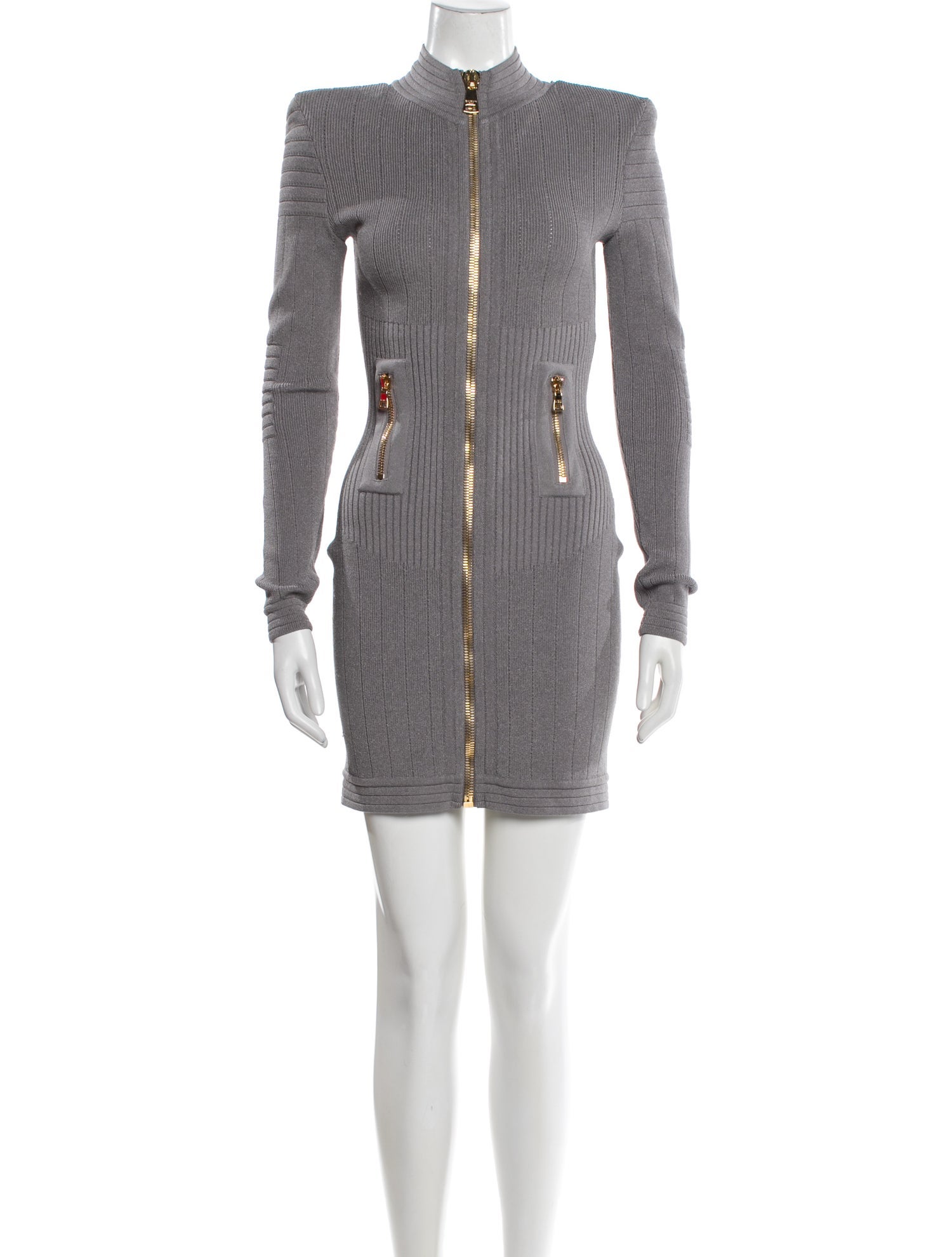 Balmain Mock Neck Mini Dress