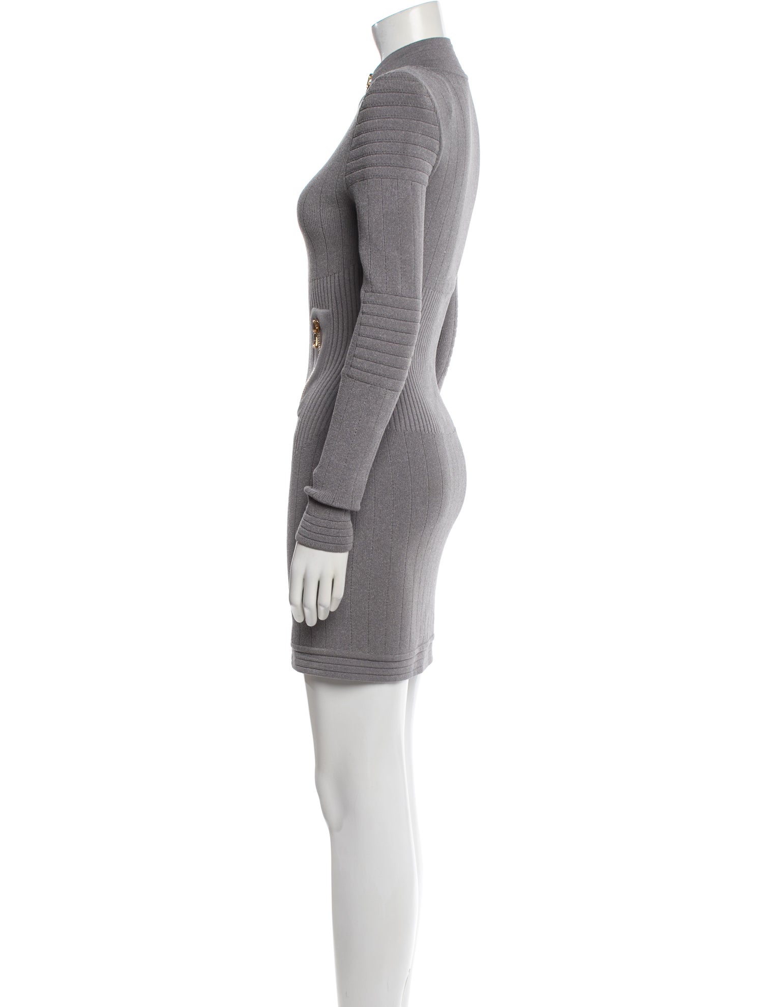 Balmain Mock Neck Mini Dress