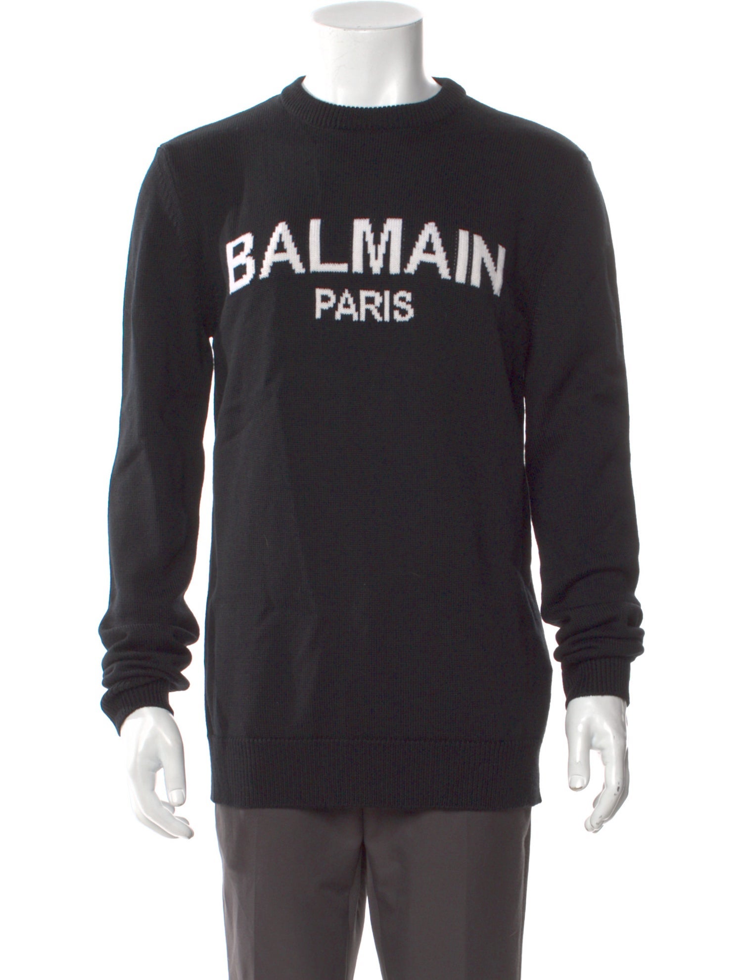 Balmain Virgin Wool Graphic Print Pullover w/ Tags