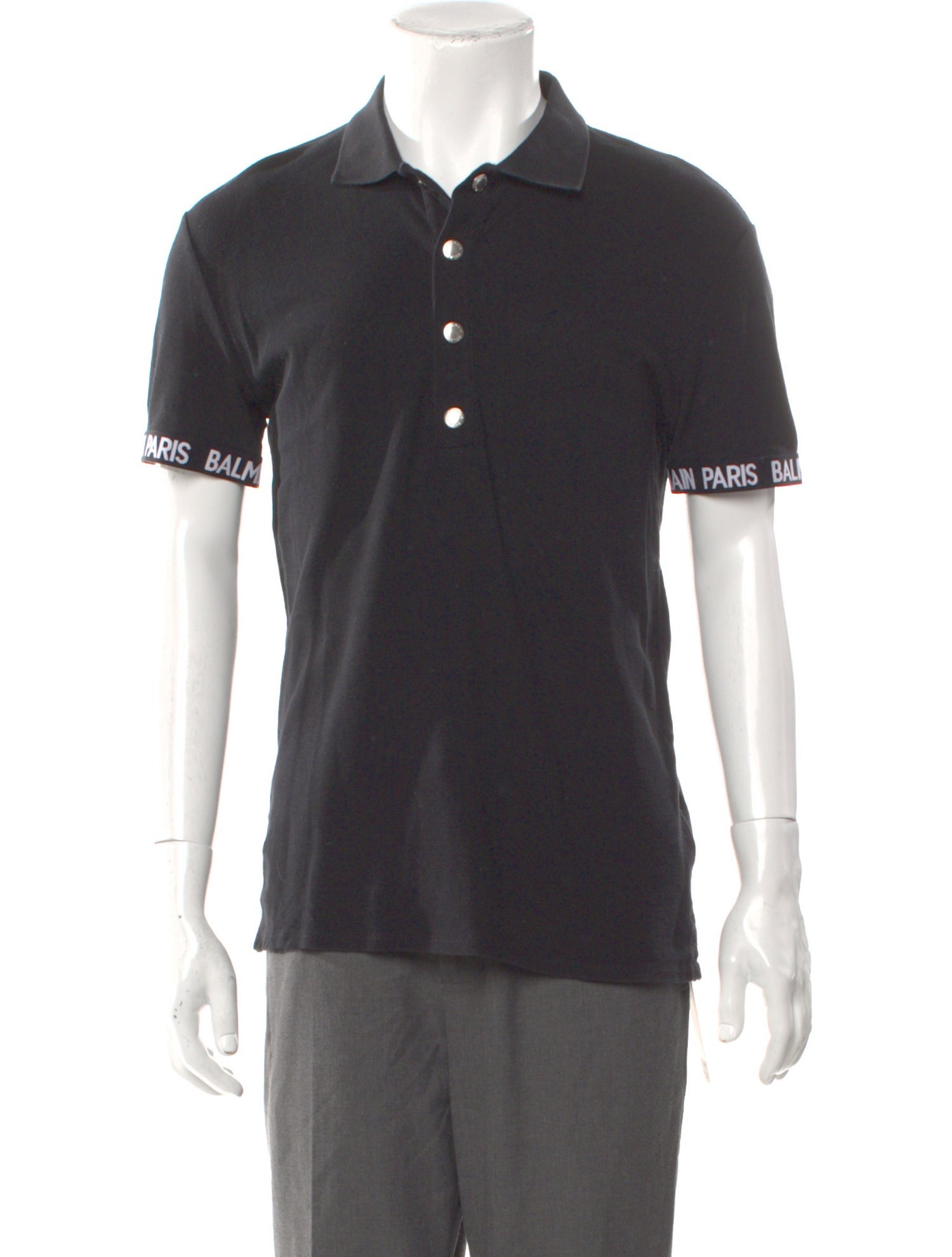 Balmain Crew Neck Short Sleeve Polo Shirt