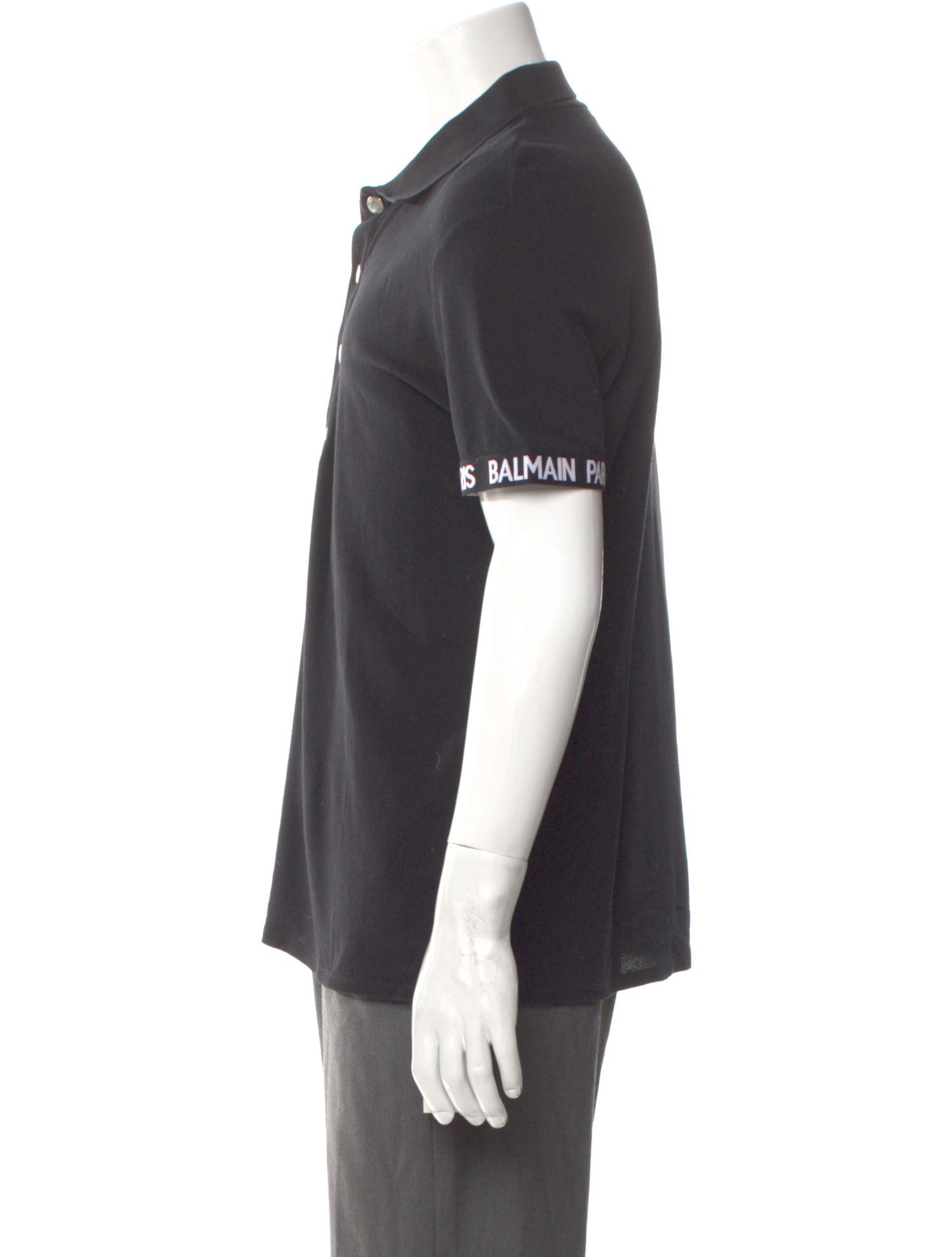 Balmain Crew Neck Short Sleeve Polo Shirt