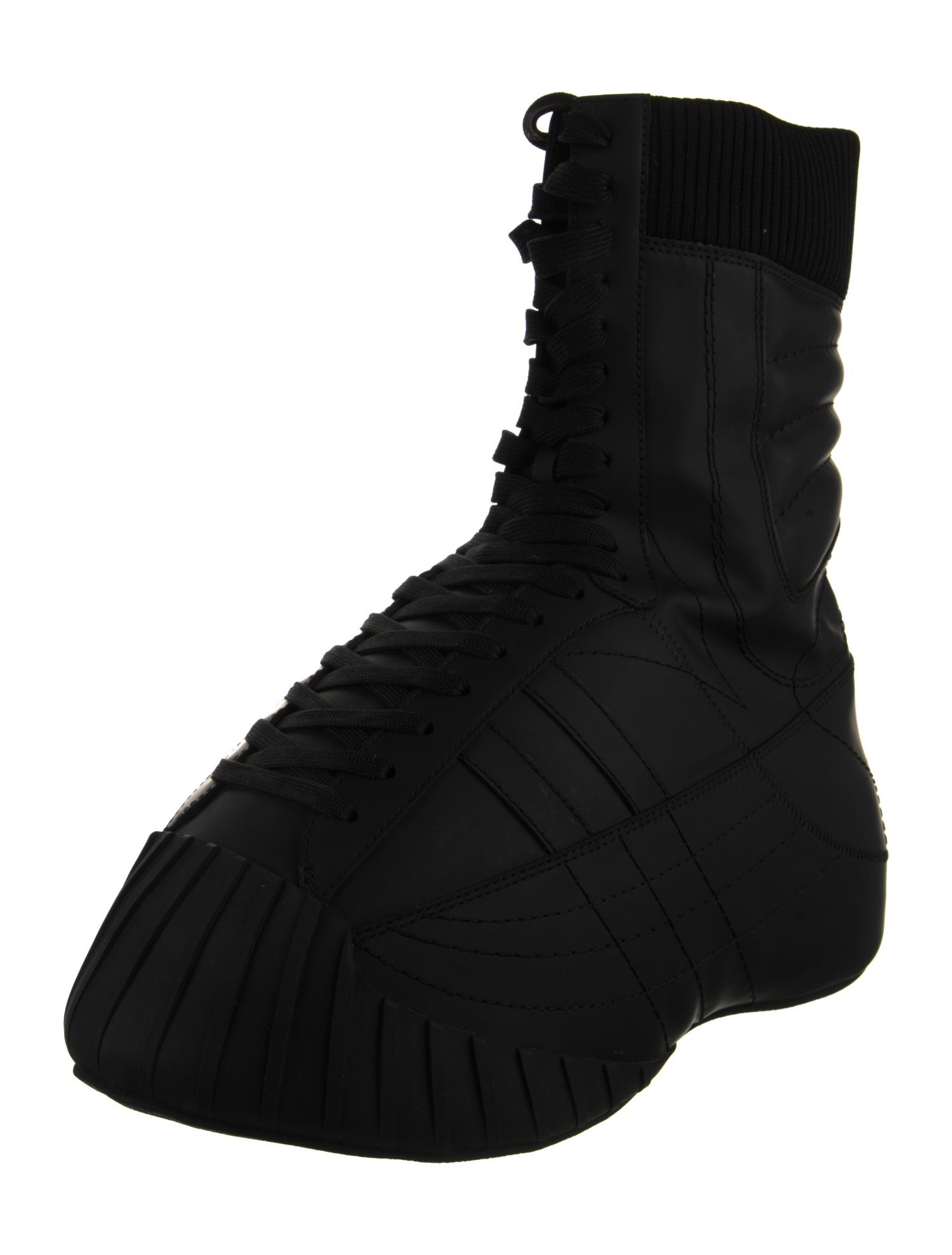 Balmain Leather Embroidered Accent Lace-Up Boots
