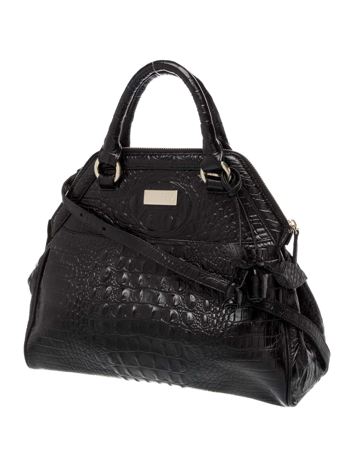 Brahmin Embossed Leather Top Handle Bag