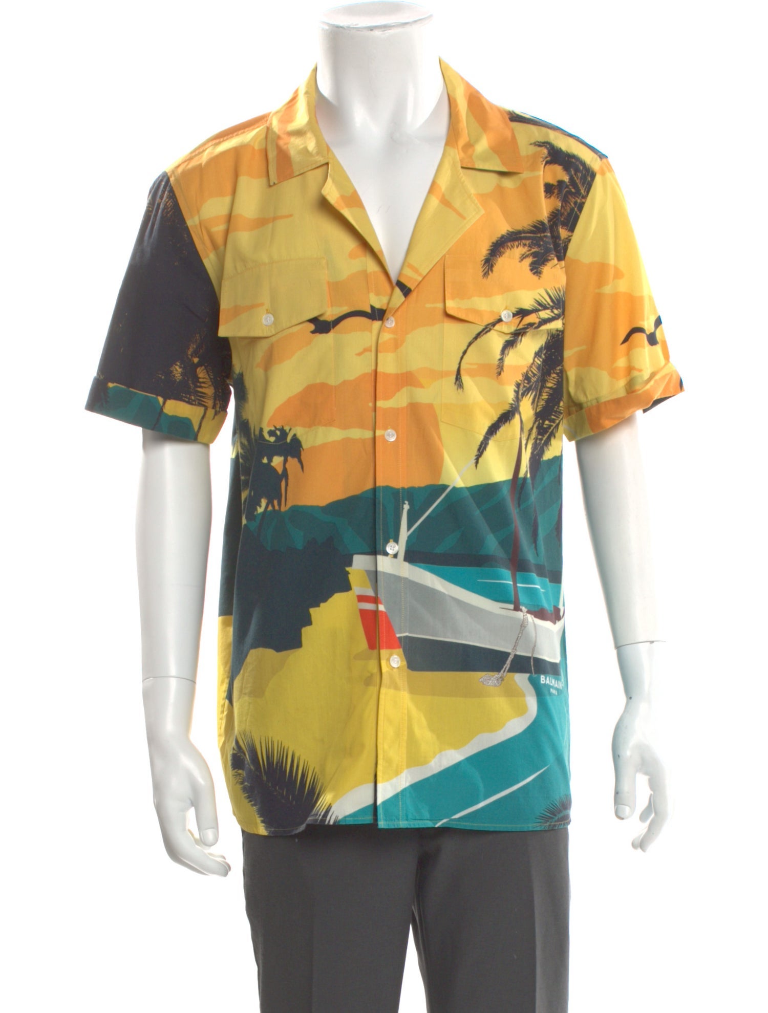 Balmain Printed Short Sleeve Shirt