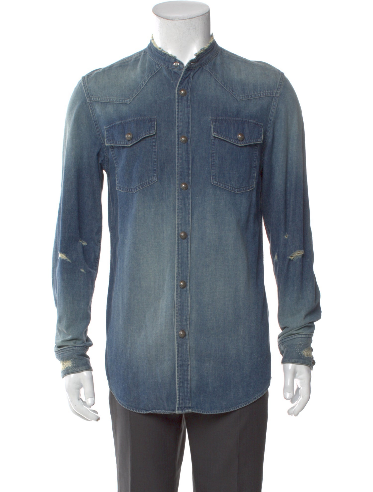 Balmain Long Sleeve Denim Shirt