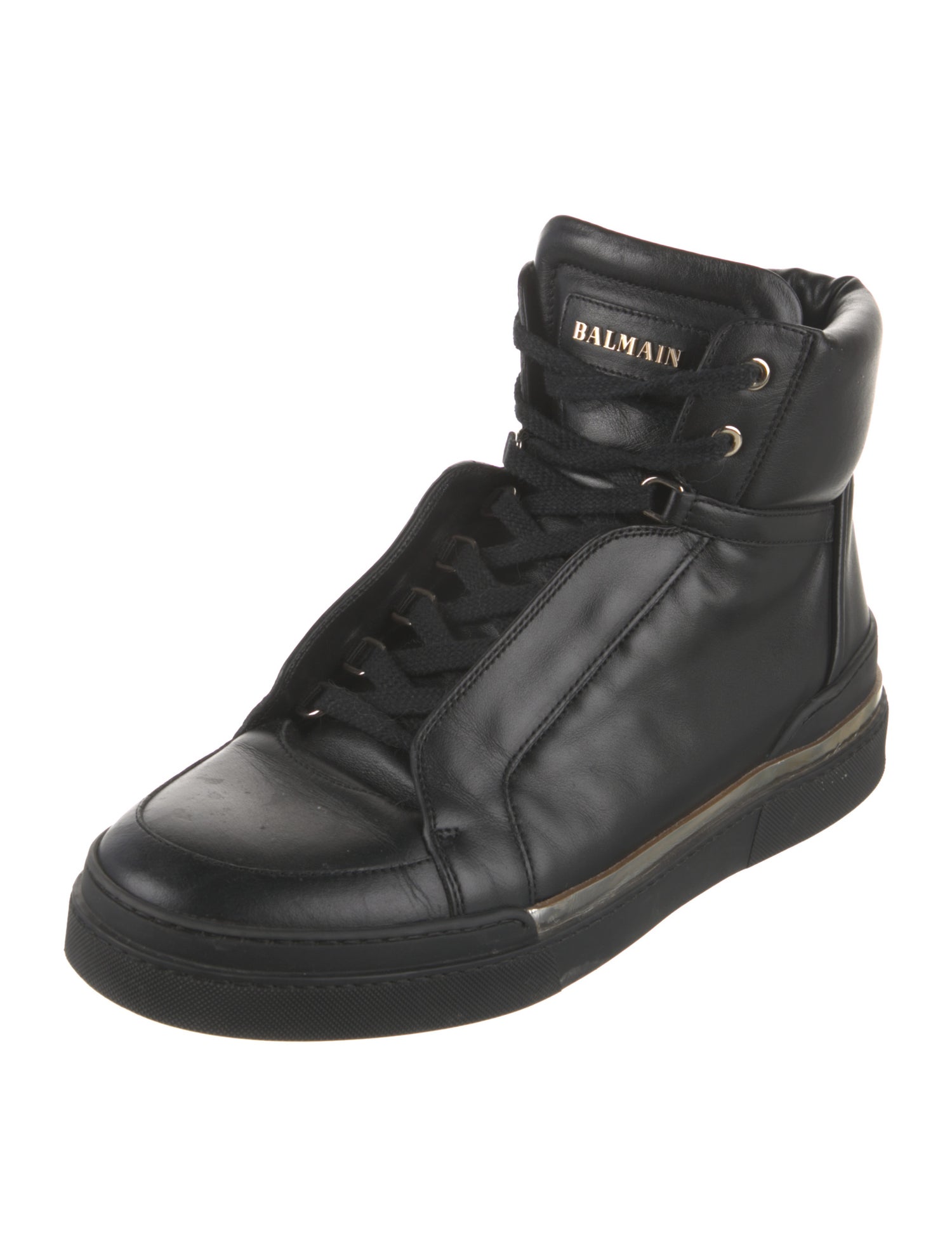 Balmain Leather Lace-Up Boots