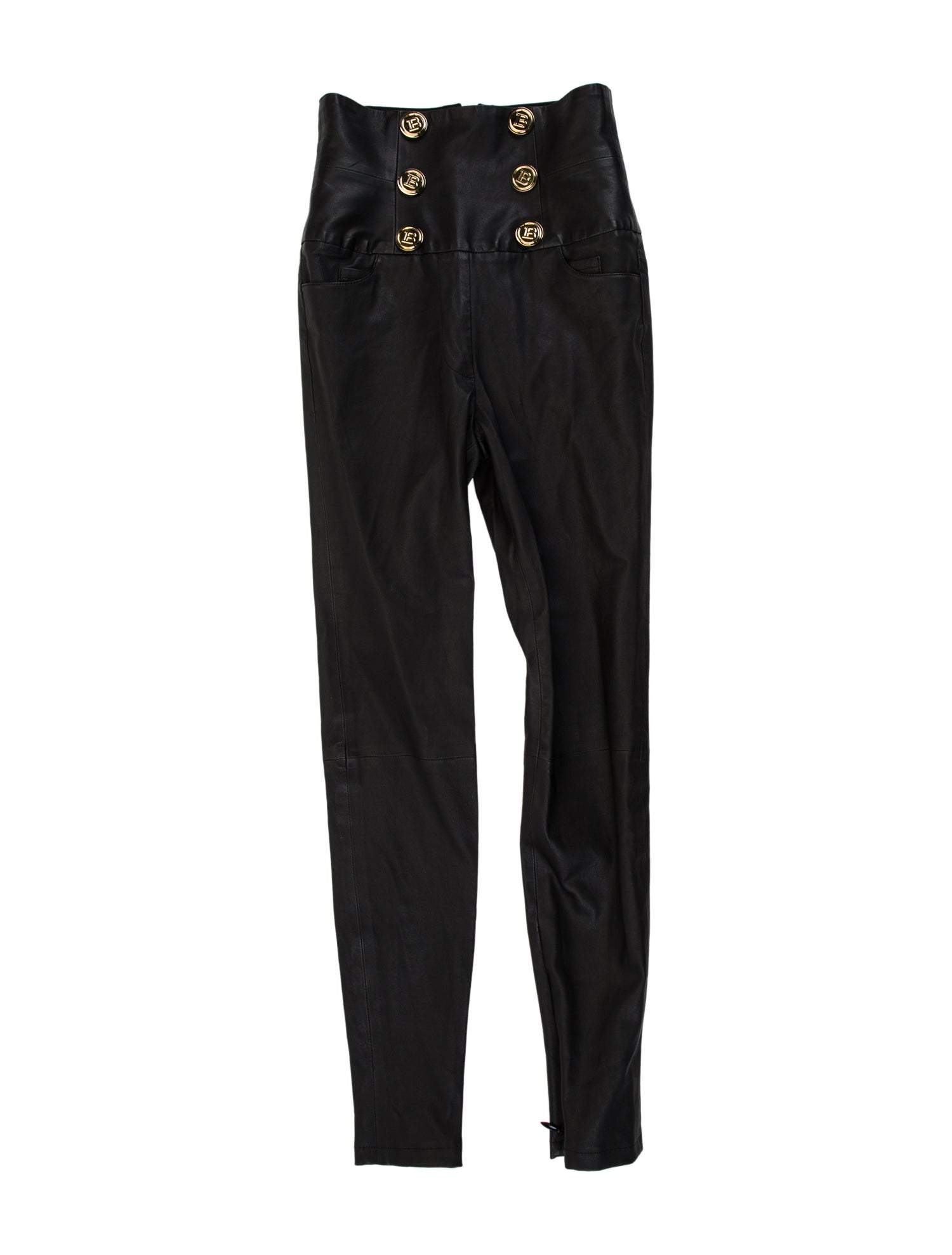 Balmain Lambskin Skinny Leg Pants