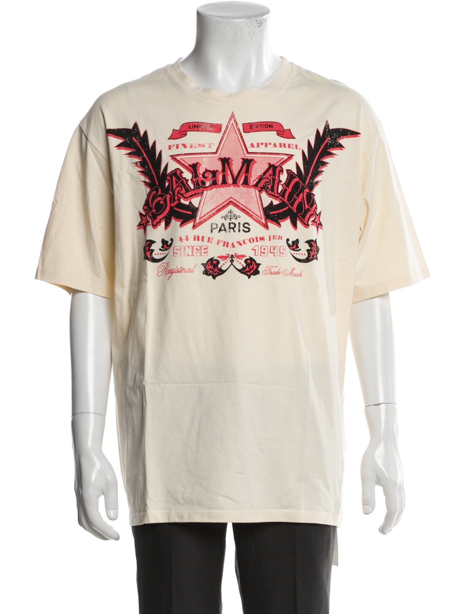 Balmain Graphic Print Crew Neck T-Shirt w/ Tags
