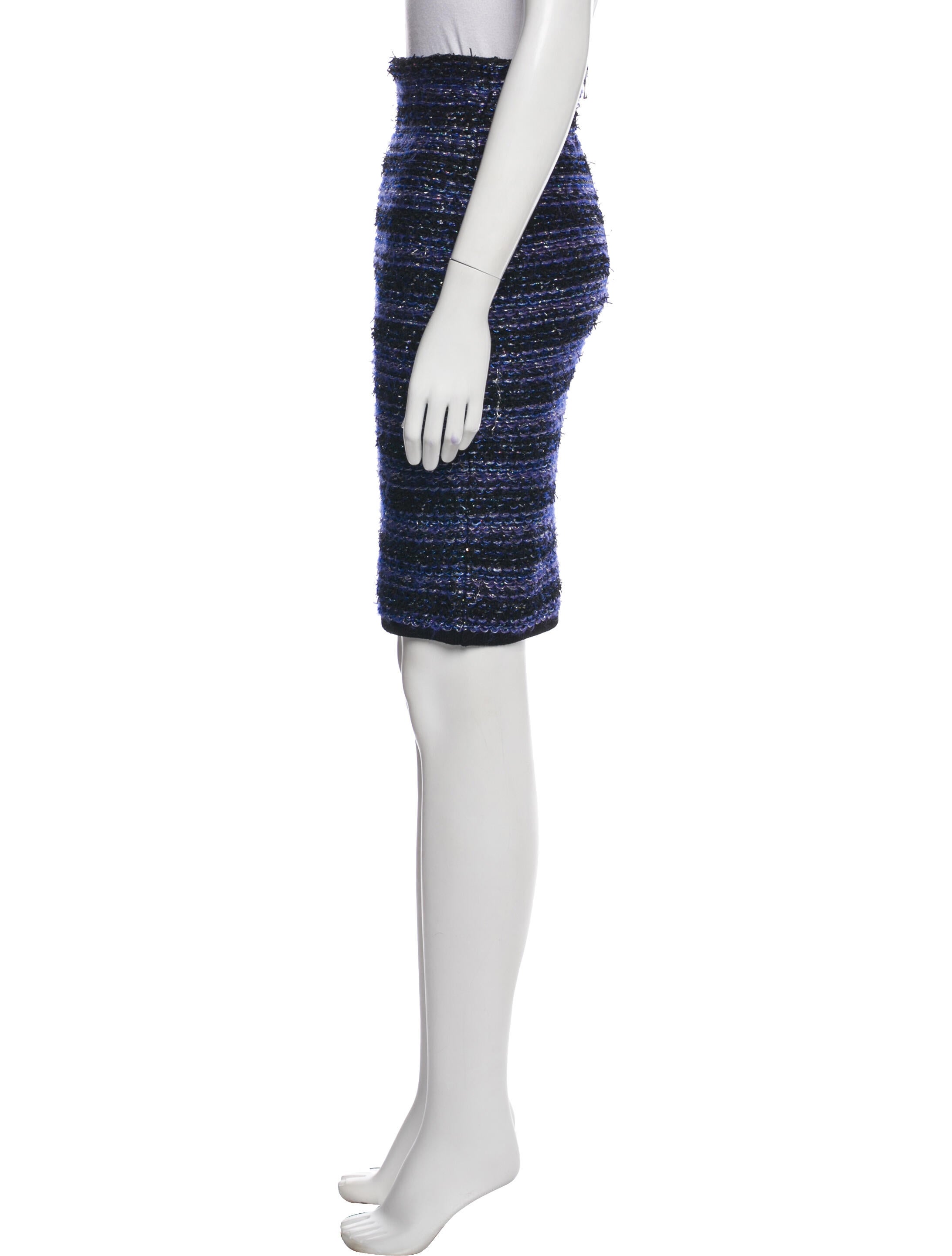 Balmain Tweed Pattern Knee-Length Skirt