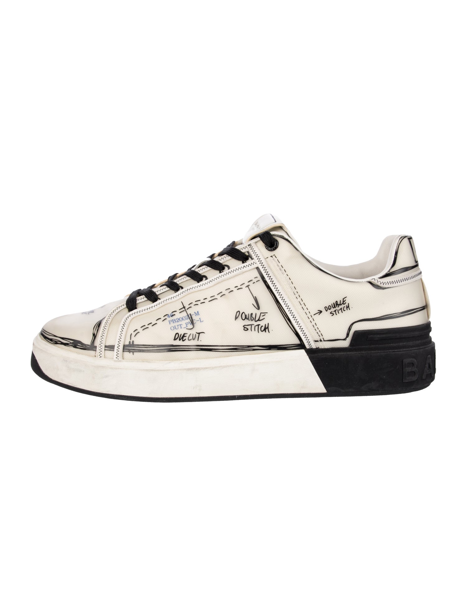 Balmain Canvas Printed Sneakers