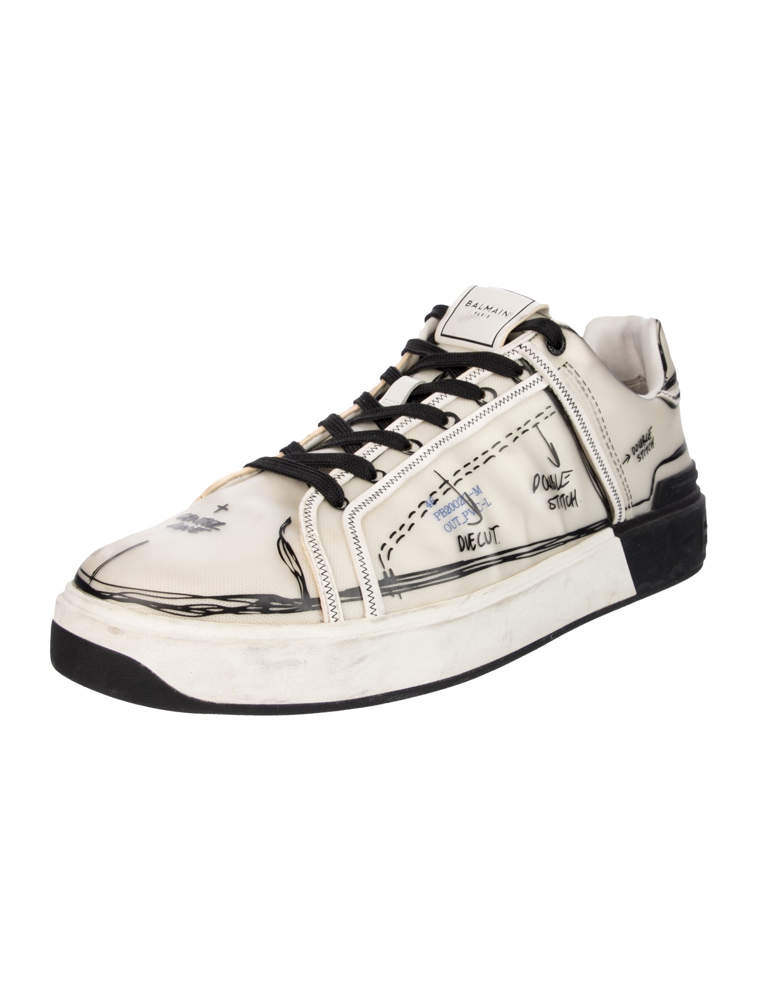Balmain Canvas Printed Sneakers