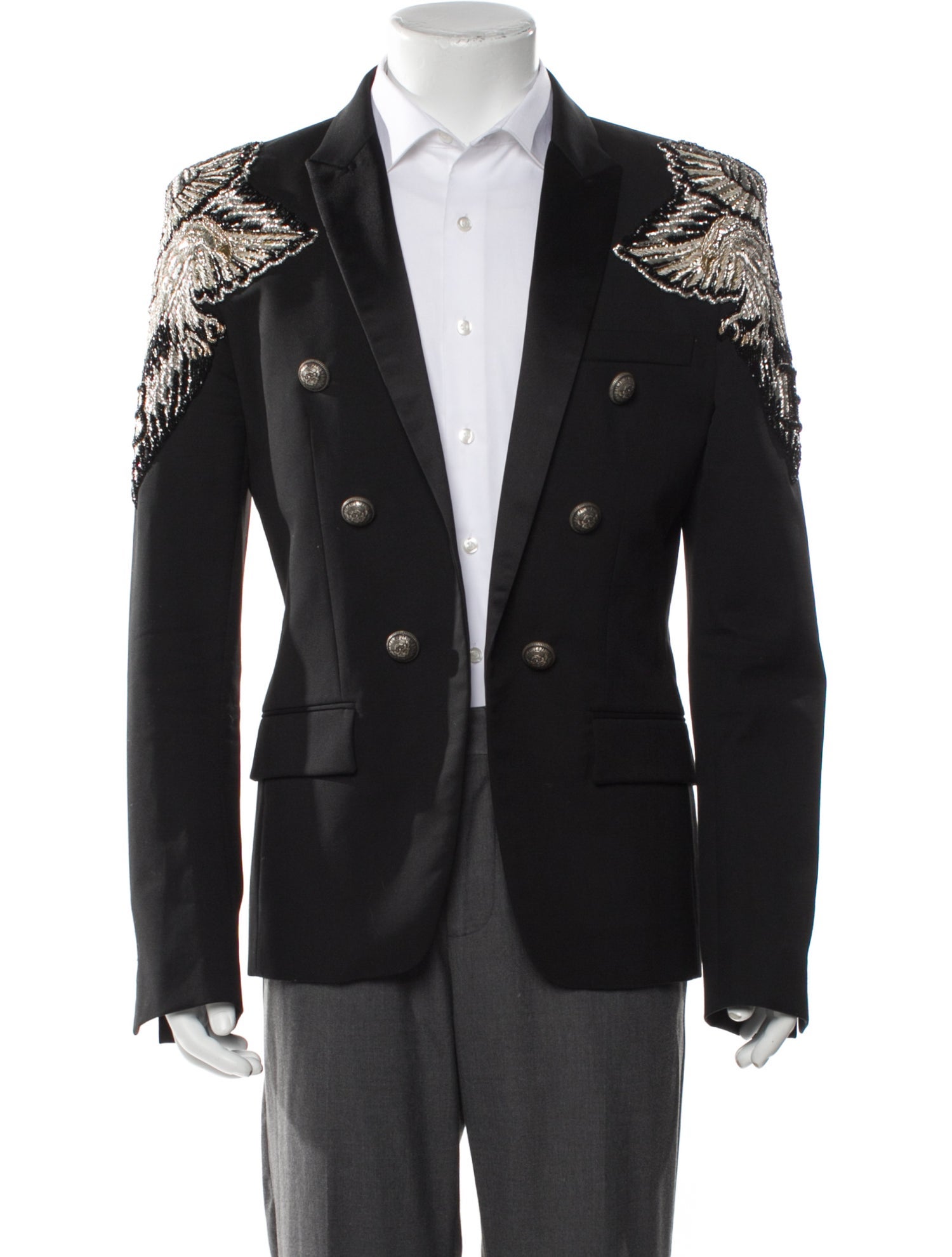 Balmain Embroidered Accent Blazer