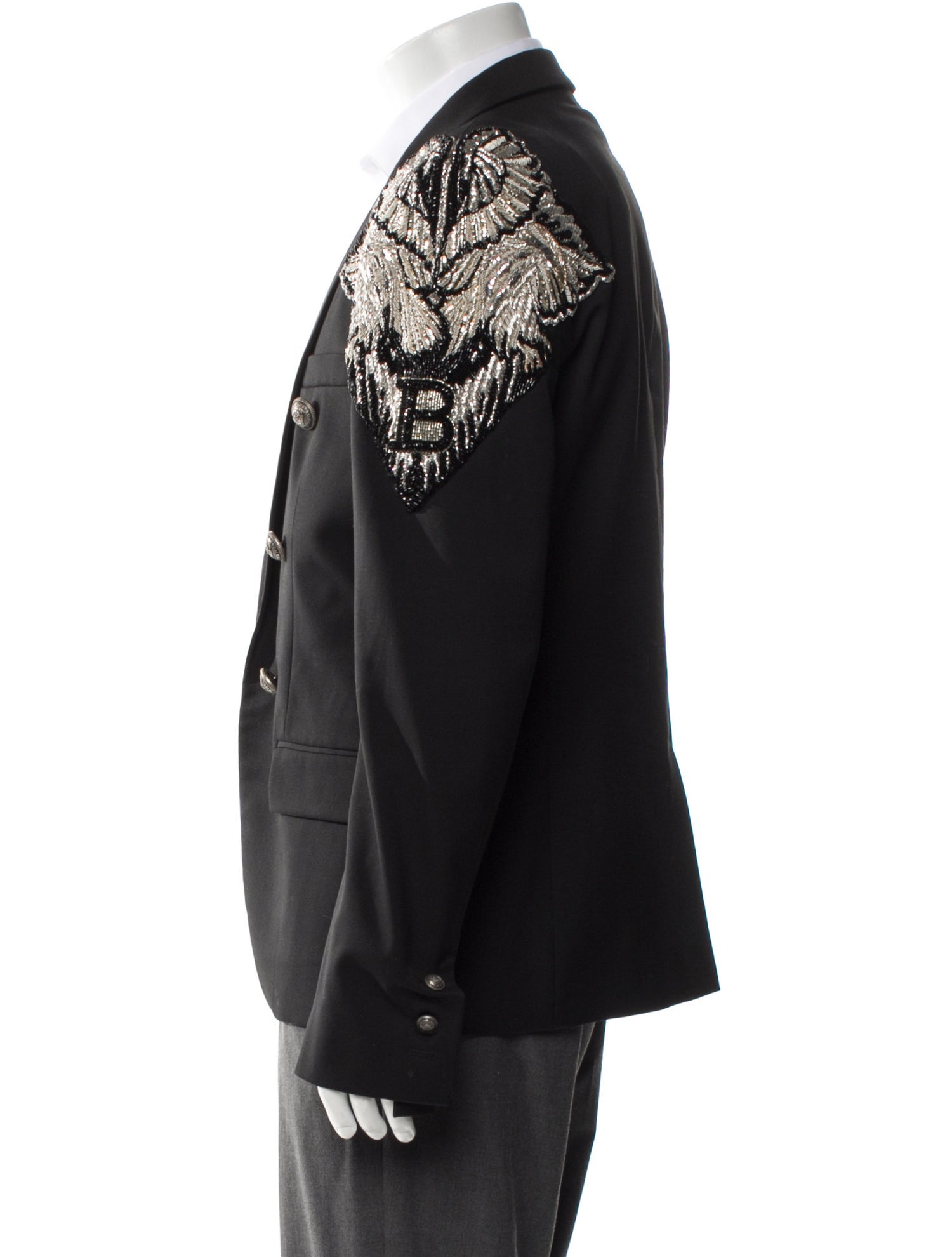 Balmain Embroidered Accent Blazer