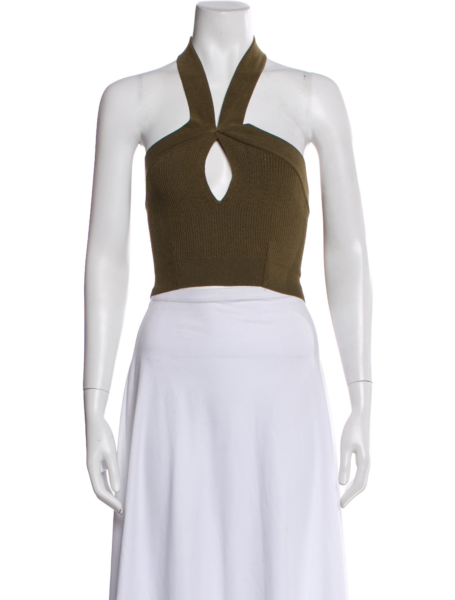Balmain Halterneck Sleeveless Crop Top