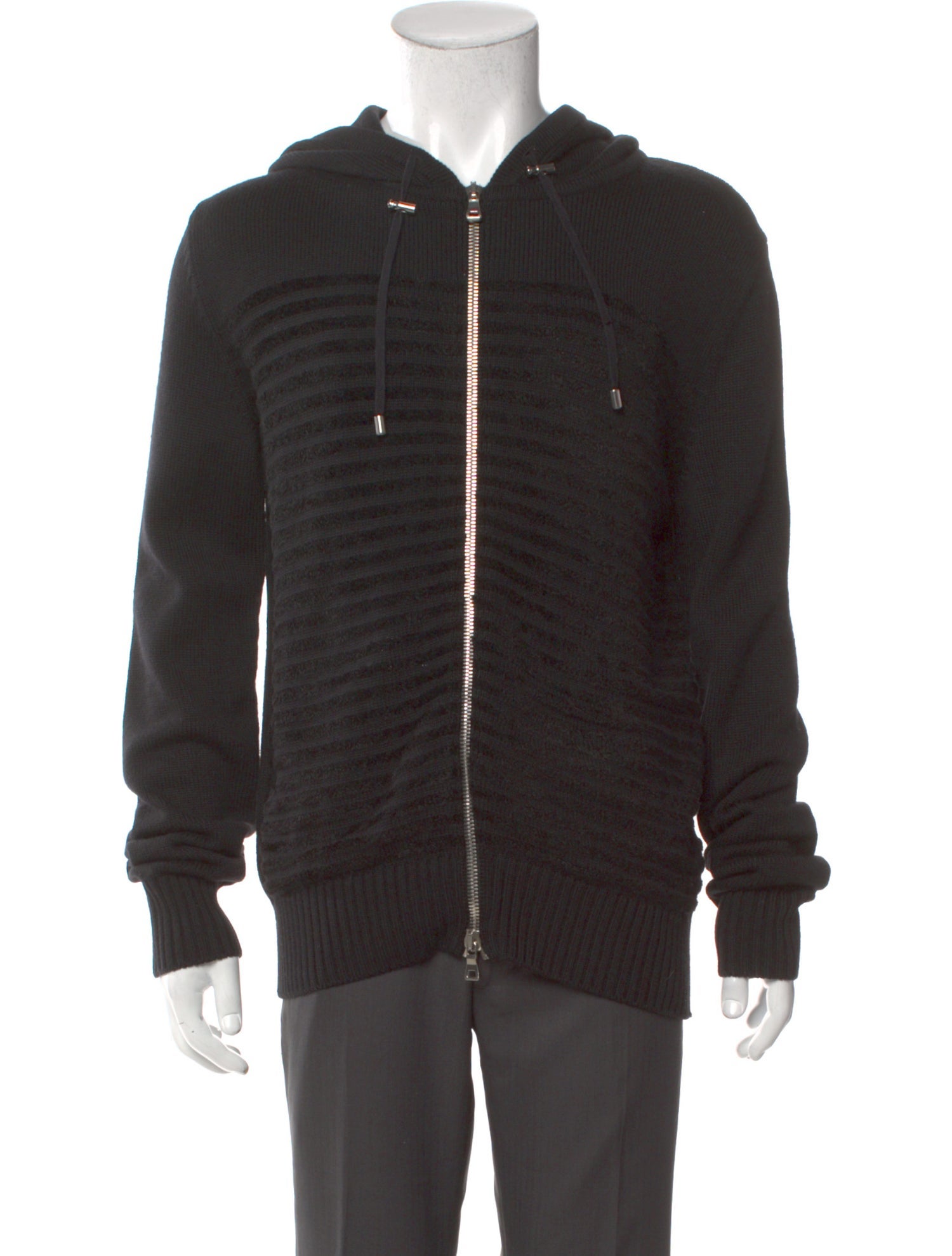 Balmain Virgin Wool Crew Neck Hoodie
