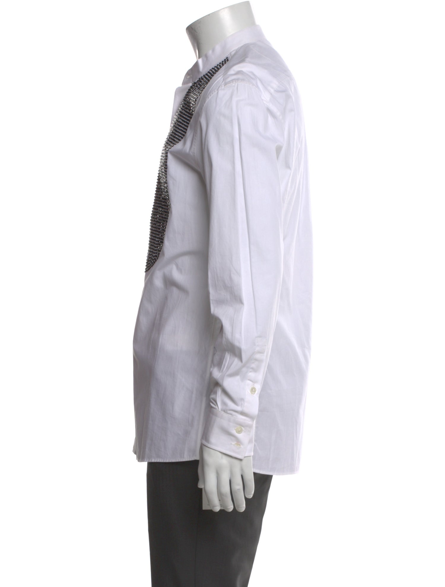 Balmain Polka Dot Print Long Sleeve Tuxedo Shirt