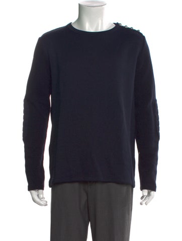 Pre-owned Balmain Wool Crew Neck T-shirt W/ Tags In Blue