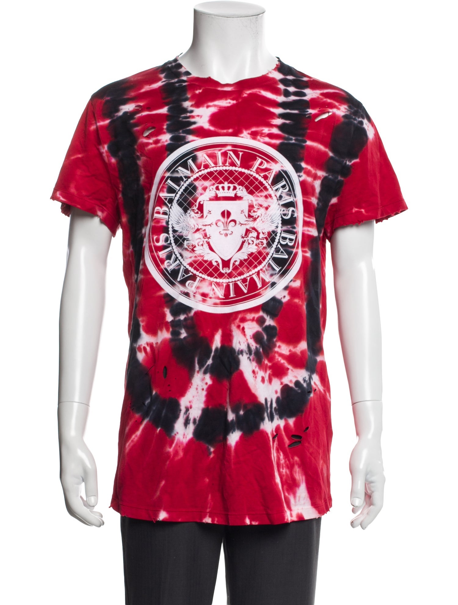 Balmain Tie-Dye Print Crew Neck T-Shirt