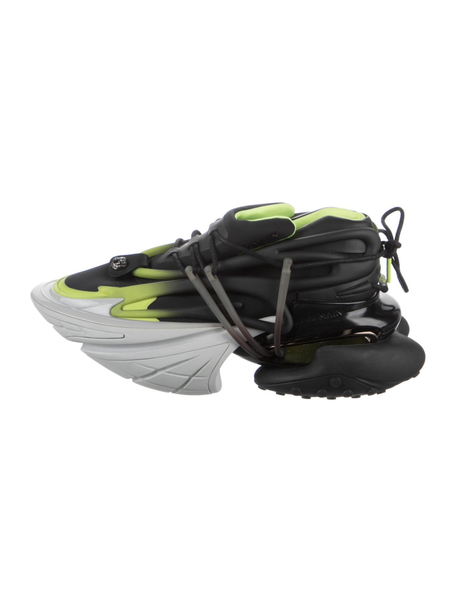 Balmain Neoprene Colorblock Pattern Chunky Sneakers