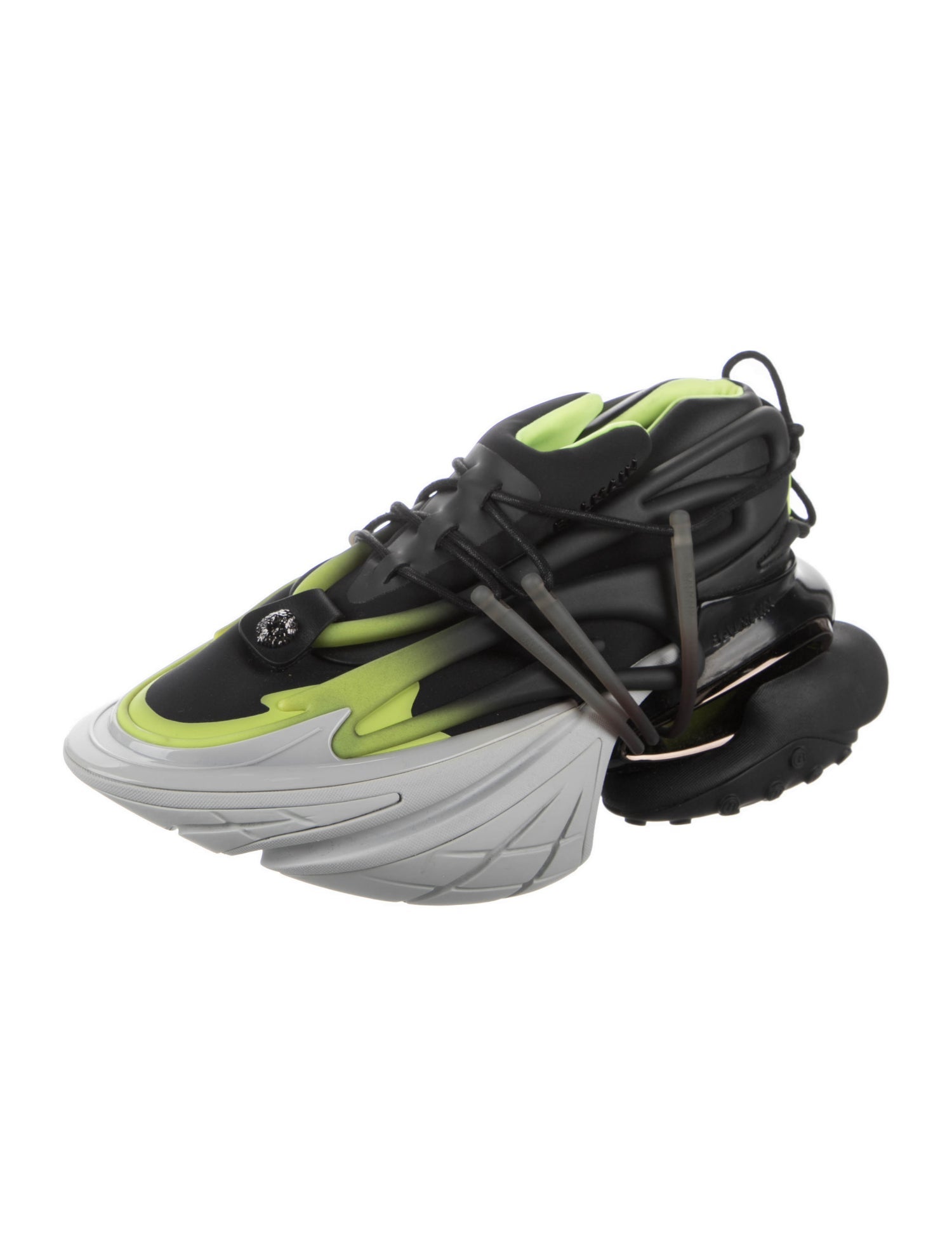 Balmain Neoprene Colorblock Pattern Chunky Sneakers