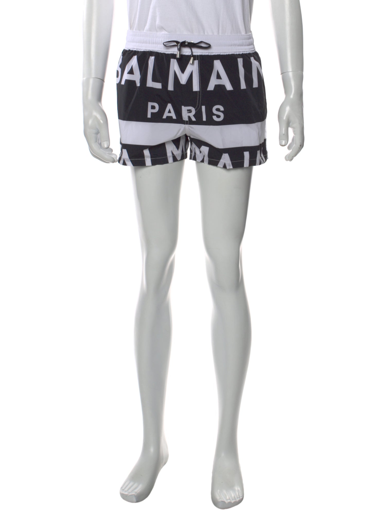 Balmain Graphic Print Swim Trunks
