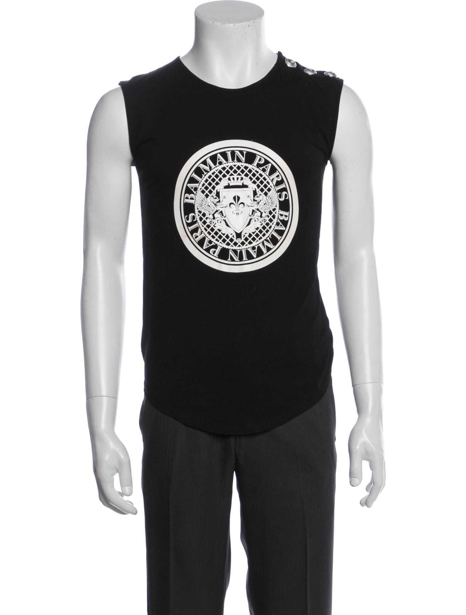 Balmain Graphic Print Scoop Neck T-Shirt