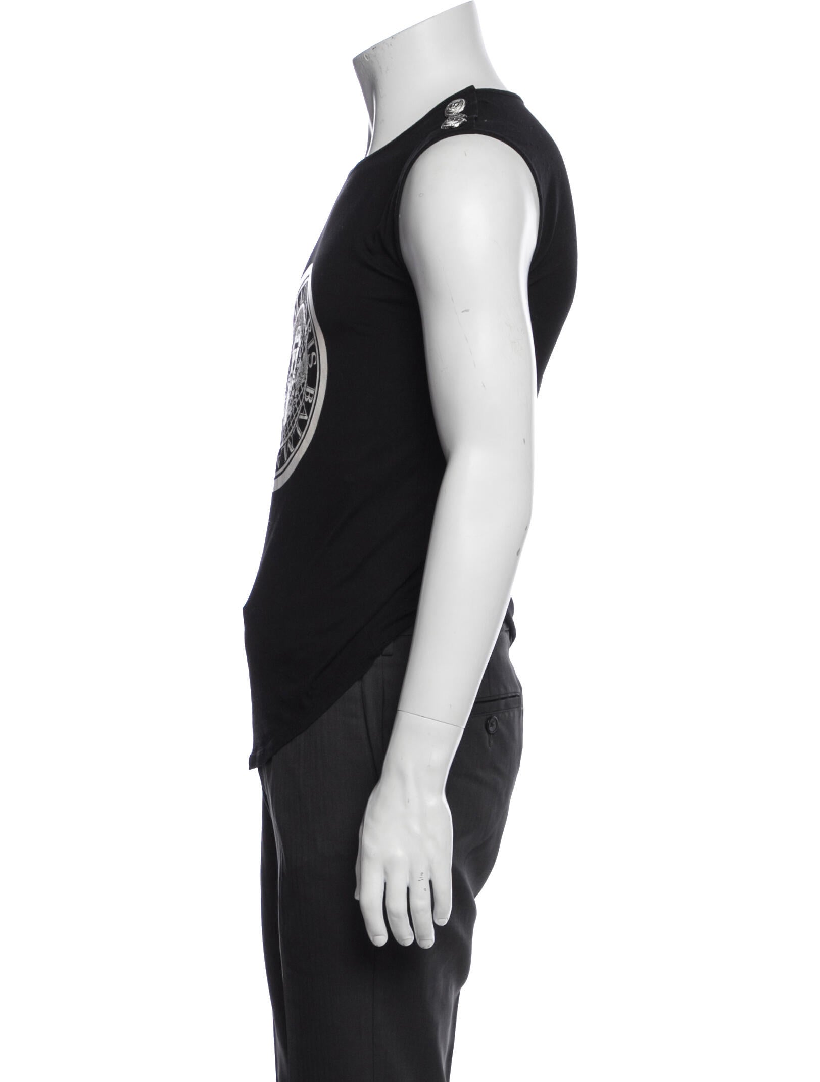 Balmain Graphic Print Scoop Neck T-Shirt