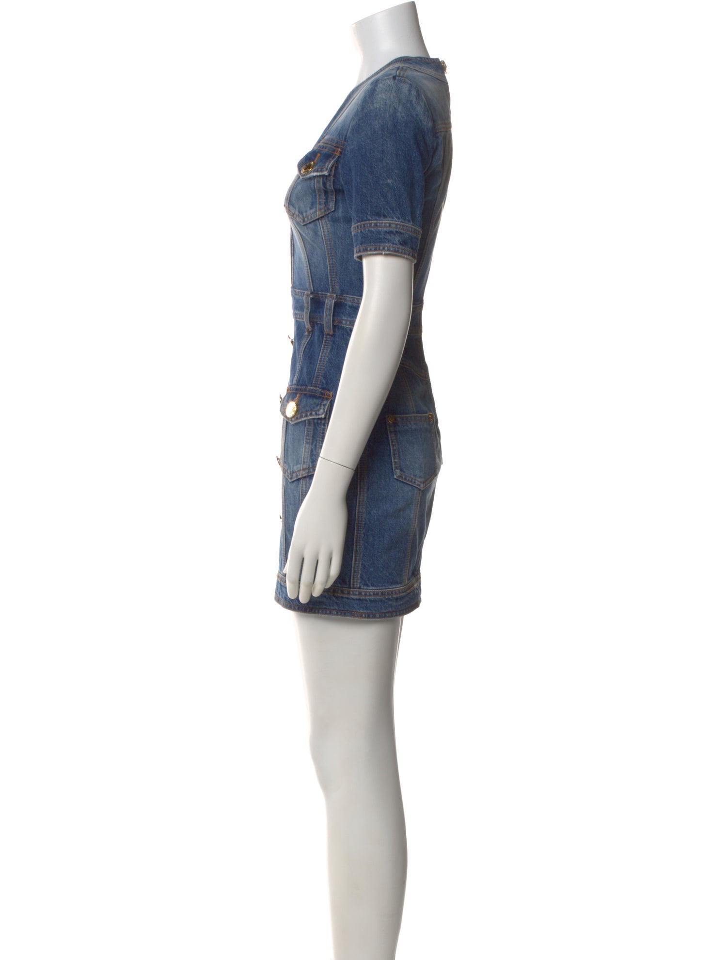 Balmain V-Neck Mini Dress