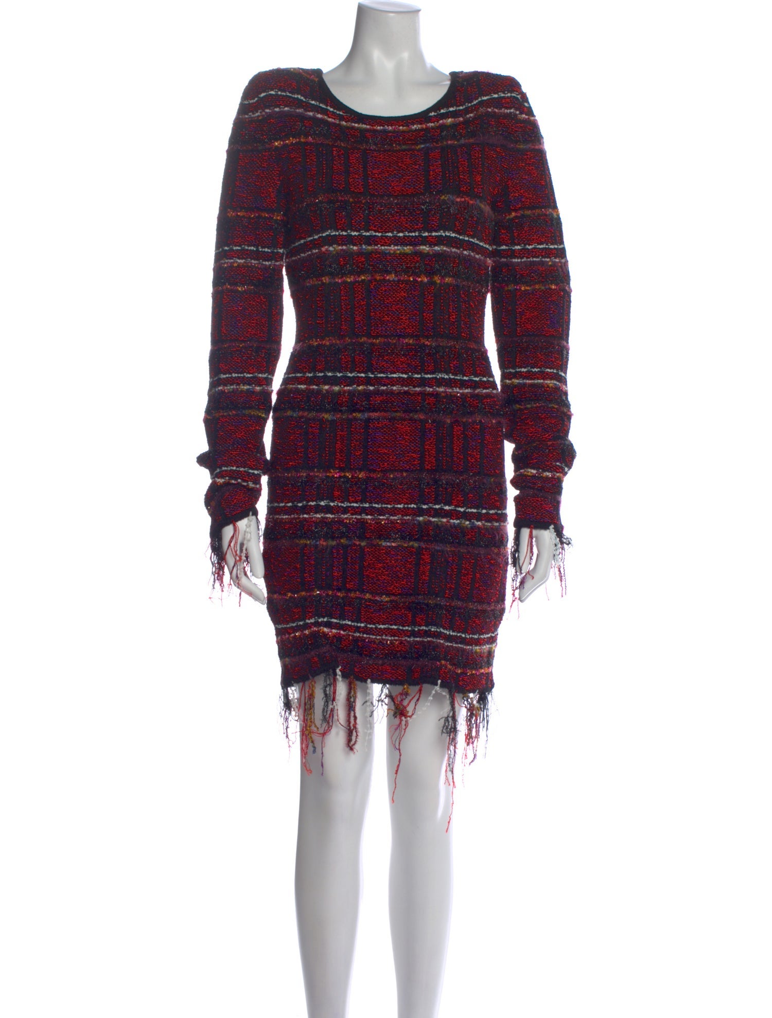 Balmain Tweed Pattern Knee-Length Dress