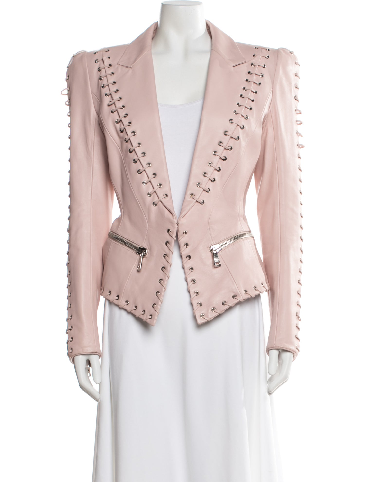 Balmain Lambskin Striped Blazer