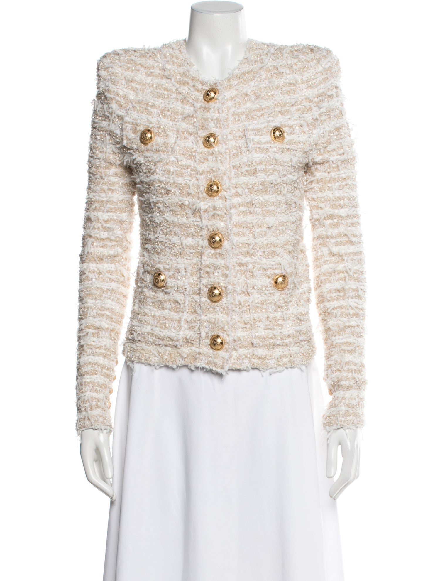 Balmain Tweed Pattern Evening Jacket