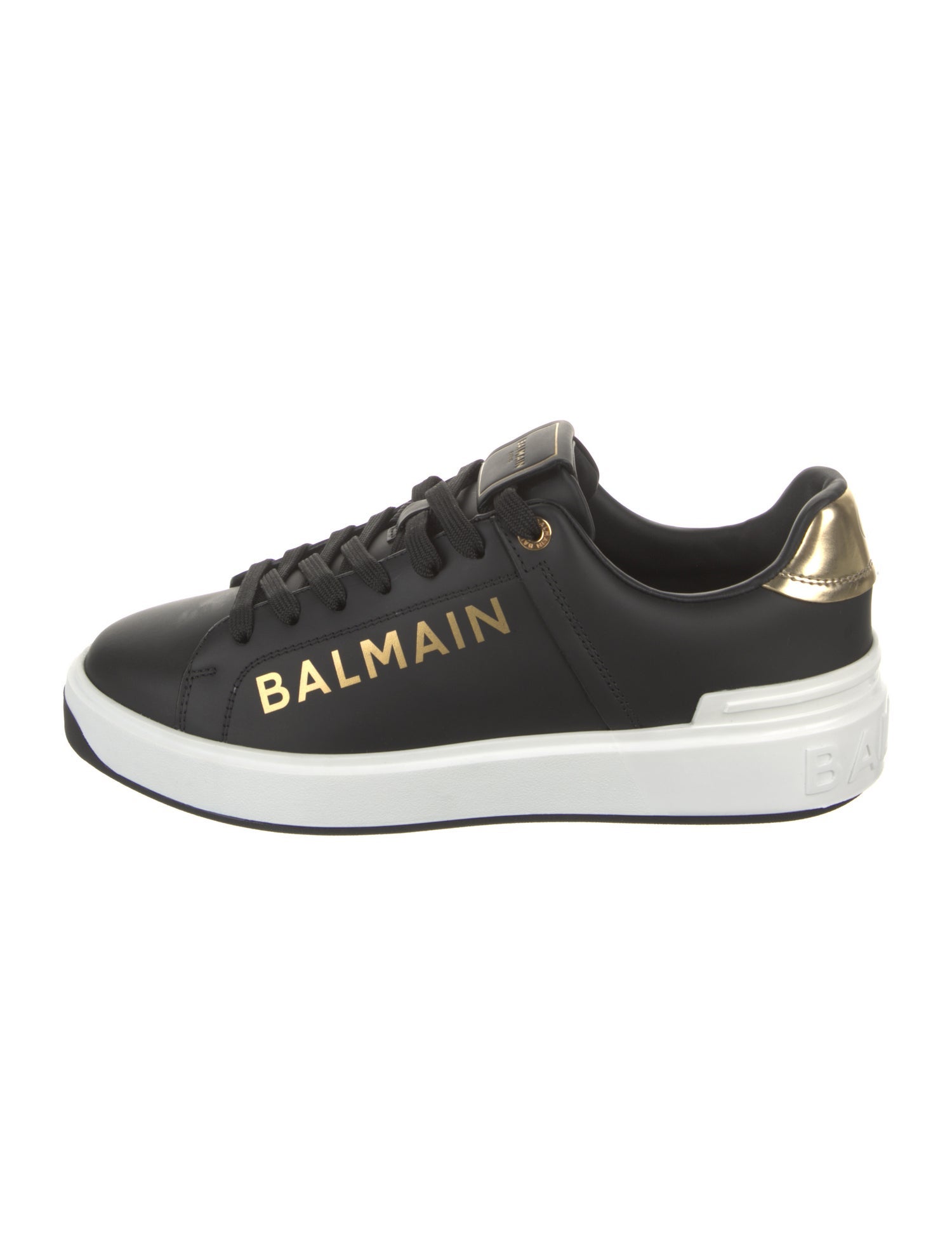 Balmain Leather Colorblock Pattern Sneakers w/ Tags