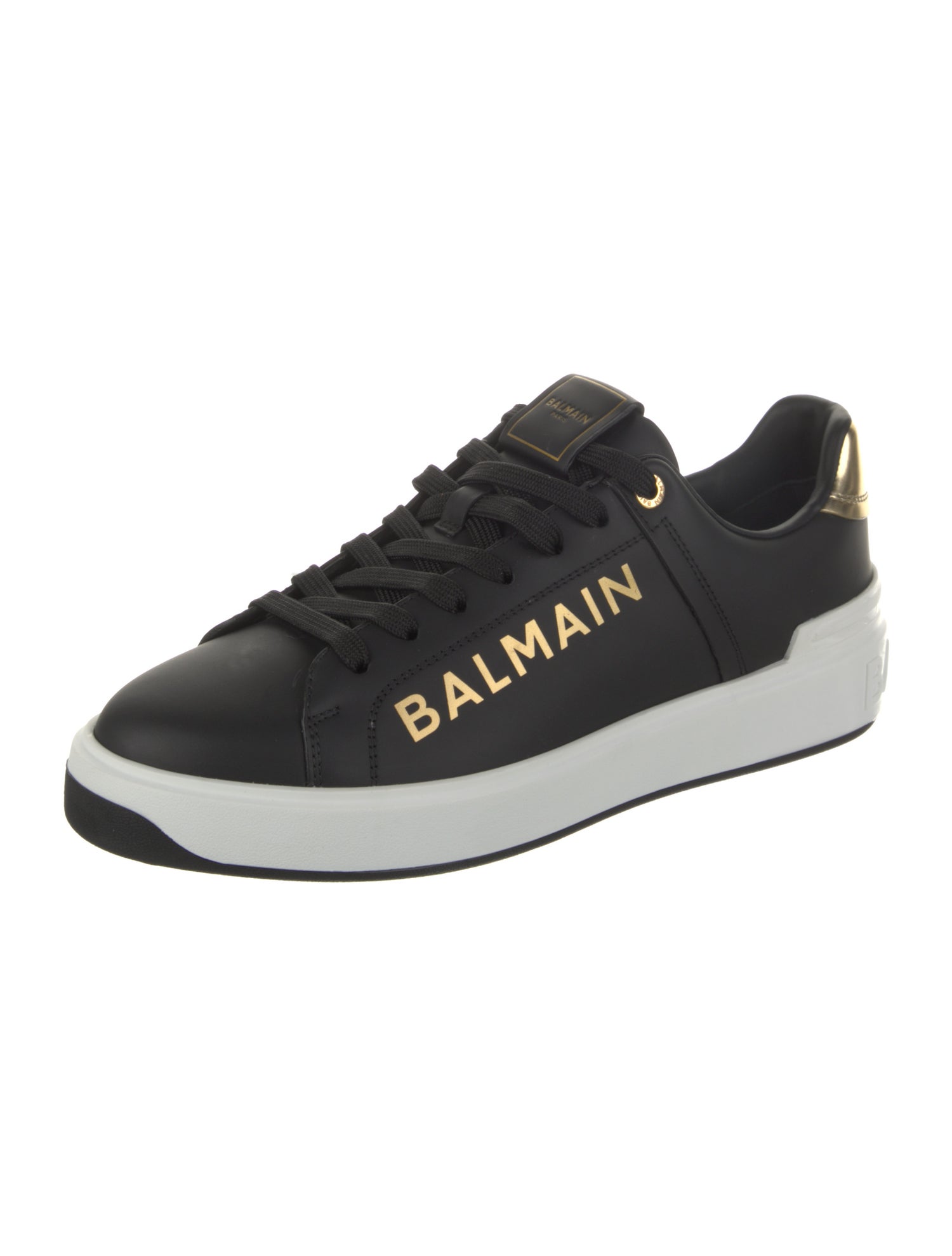 Balmain Leather Colorblock Pattern Sneakers w/ Tags
