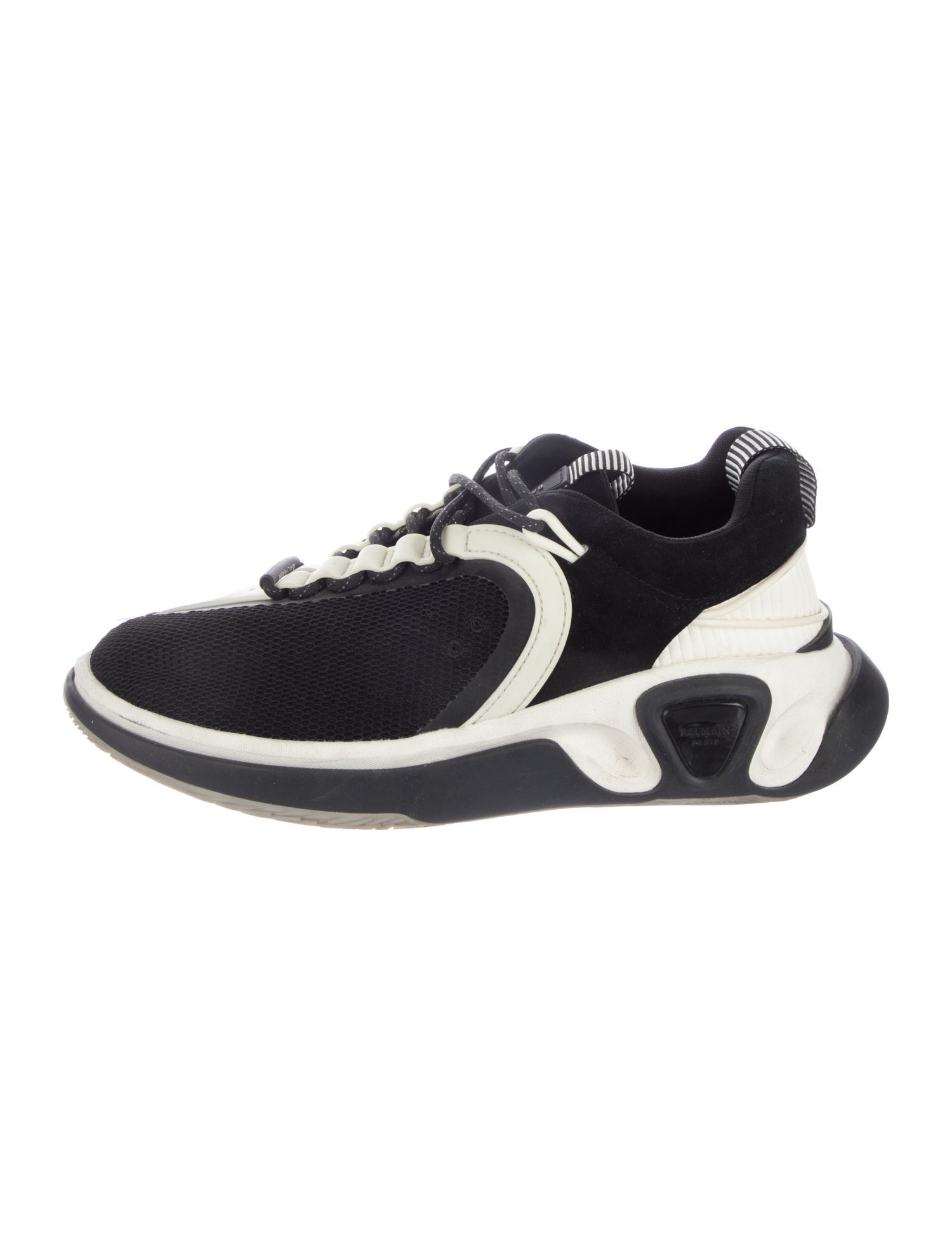Balmain Mesh Colorblock Pattern Sneakers