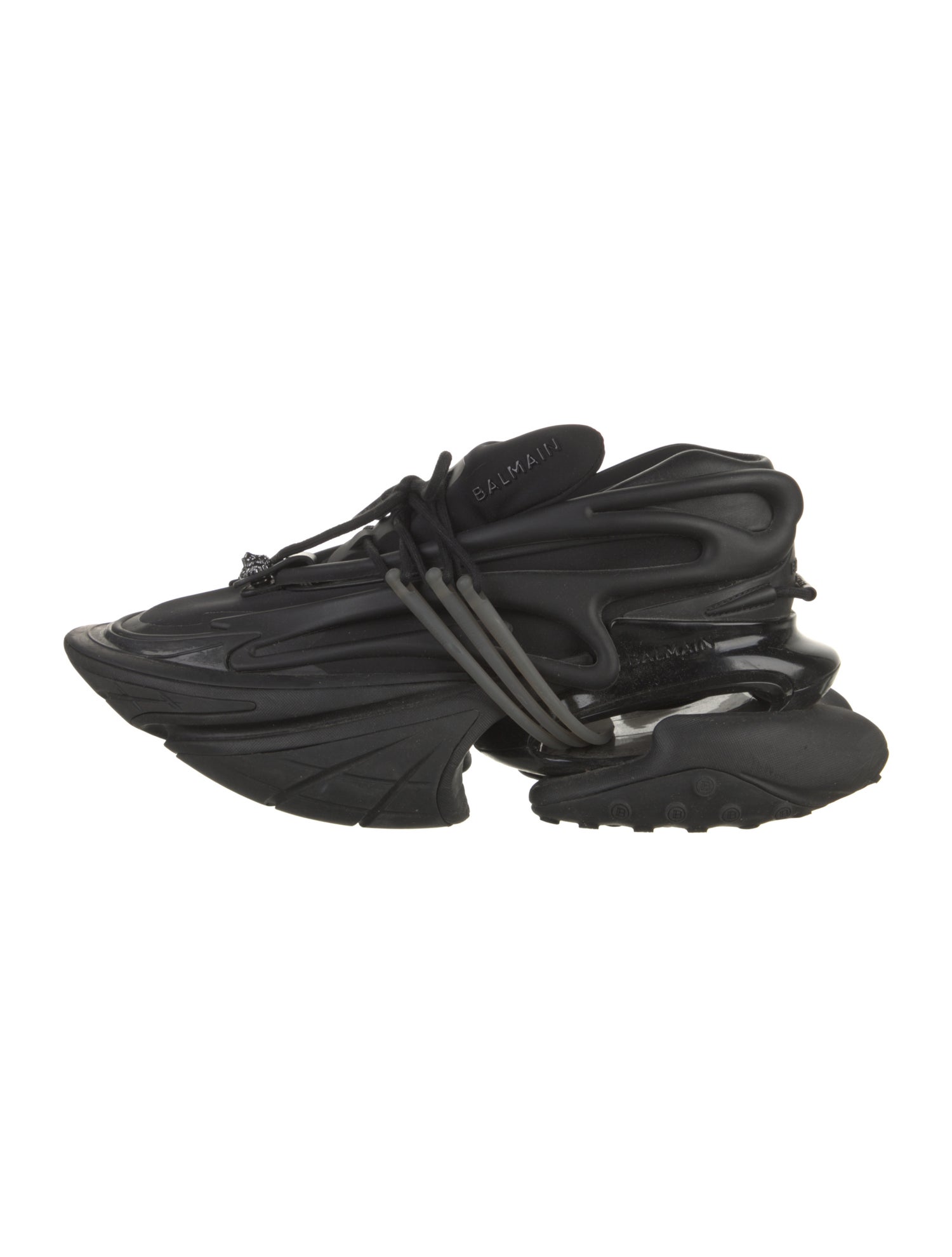 Balmain Skull Leather Athletic Sneakers