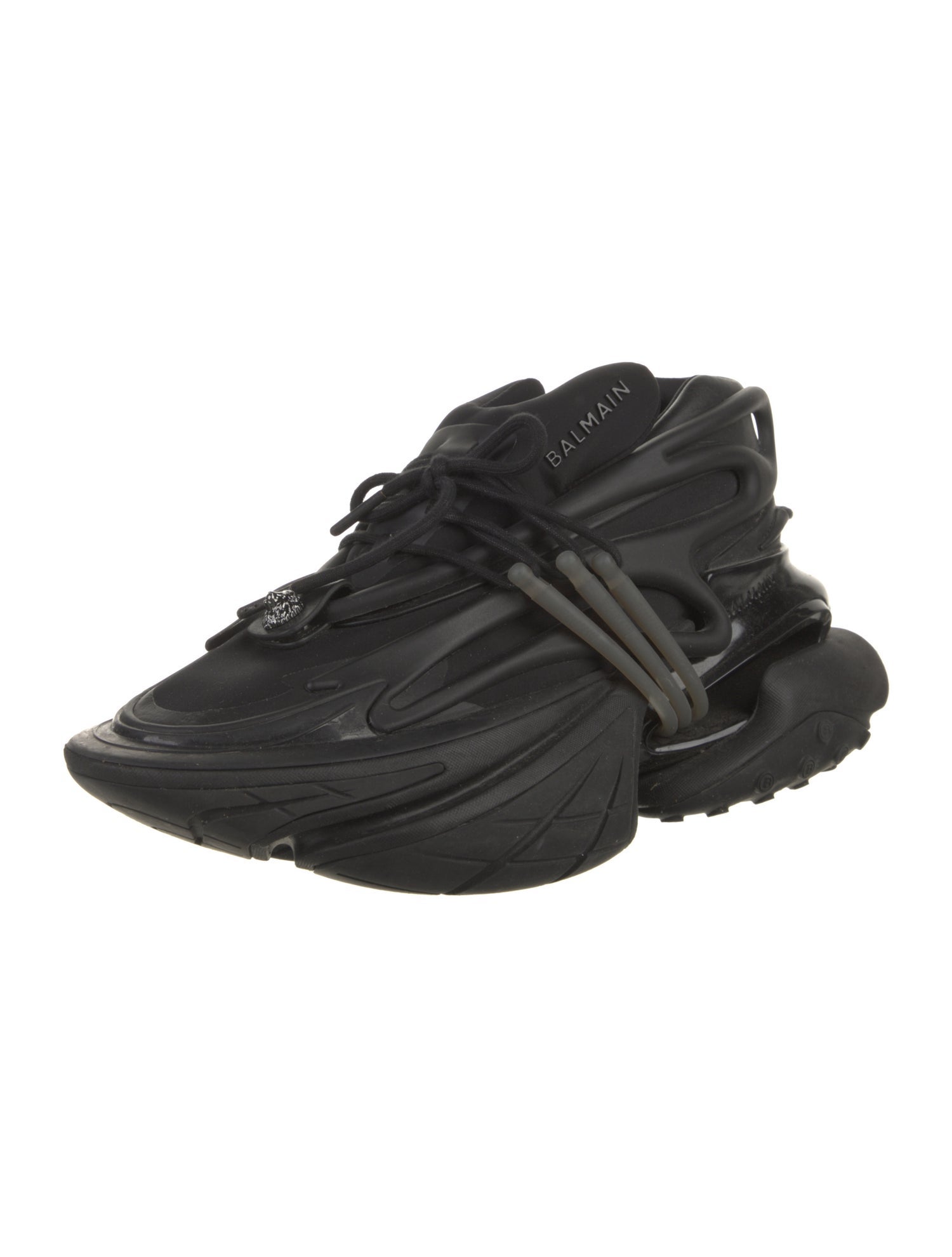 Balmain Skull Leather Athletic Sneakers